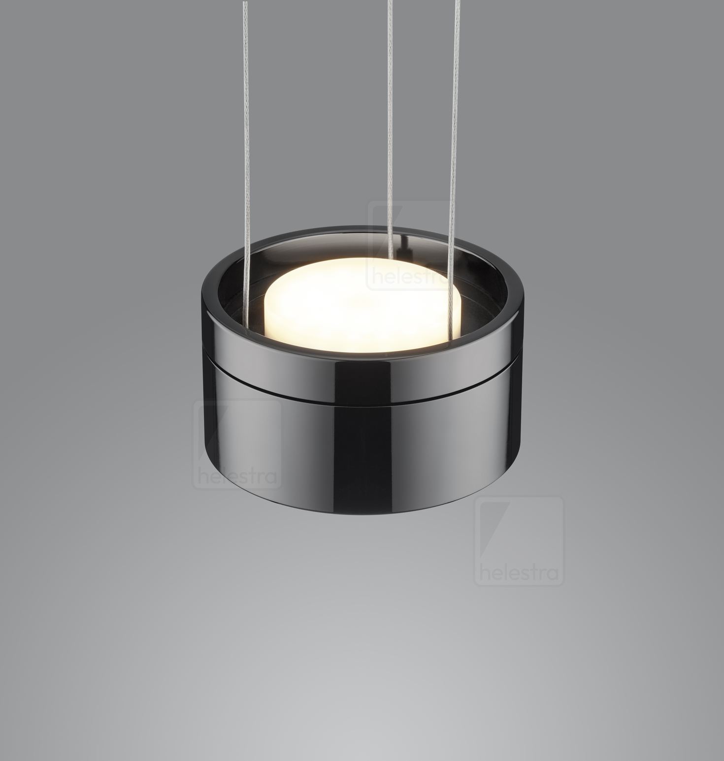 Helestra ROMO  suspension lumineuse aluminium noir-chrome