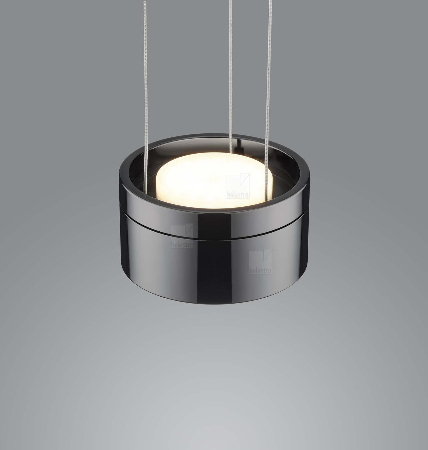 Helestra ROMO  suspension lumineuse aluminium noir-chrome