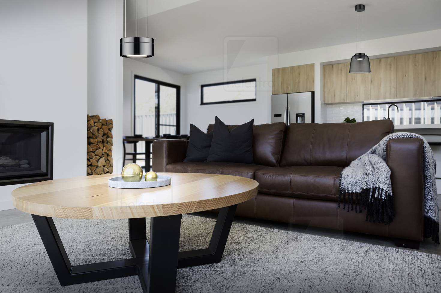 Helestra ROMO  suspension lumineuse aluminium noir-chrome