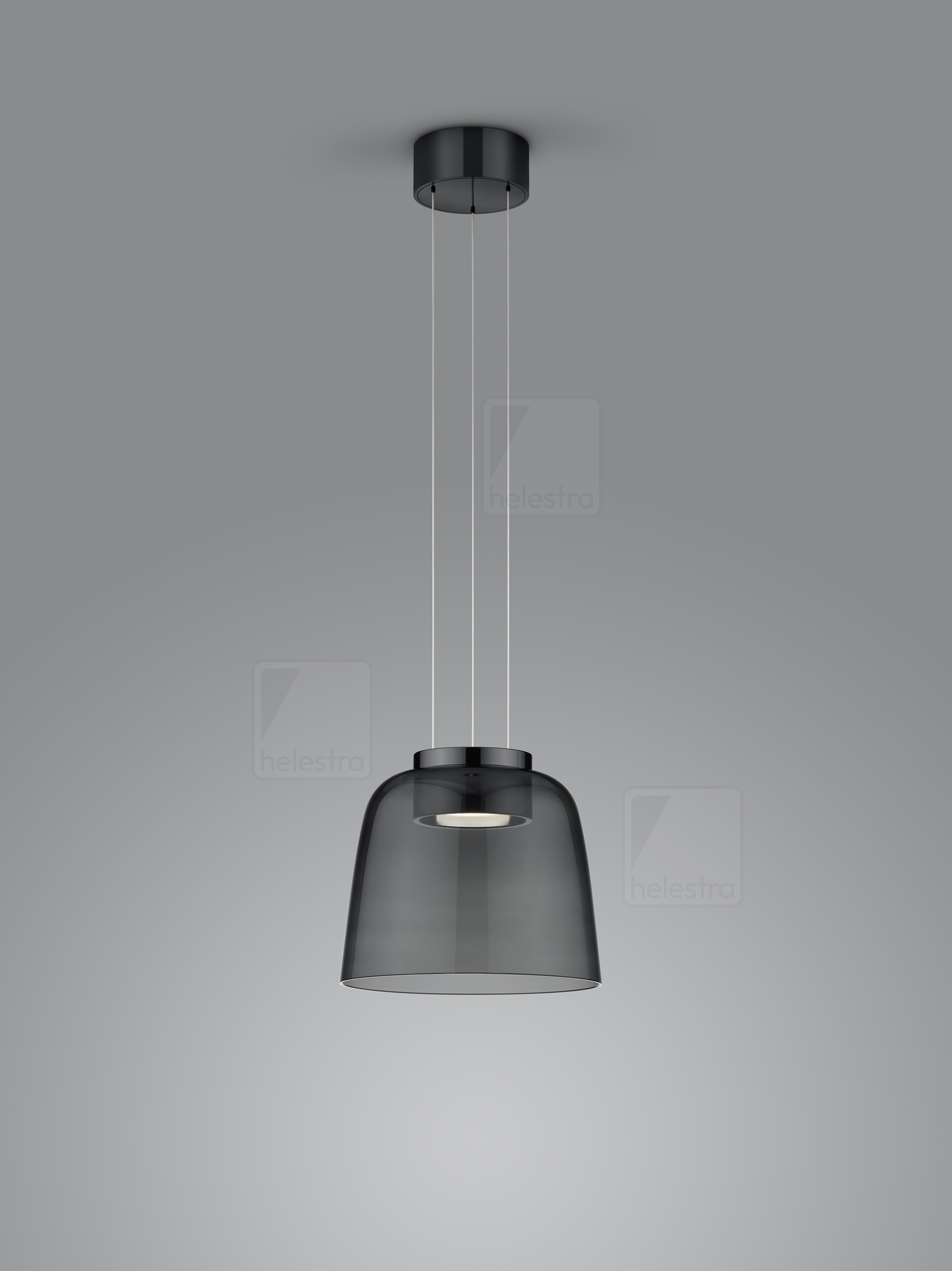 Helestra ROMO  suspension lumineuse aluminium noir-chrome