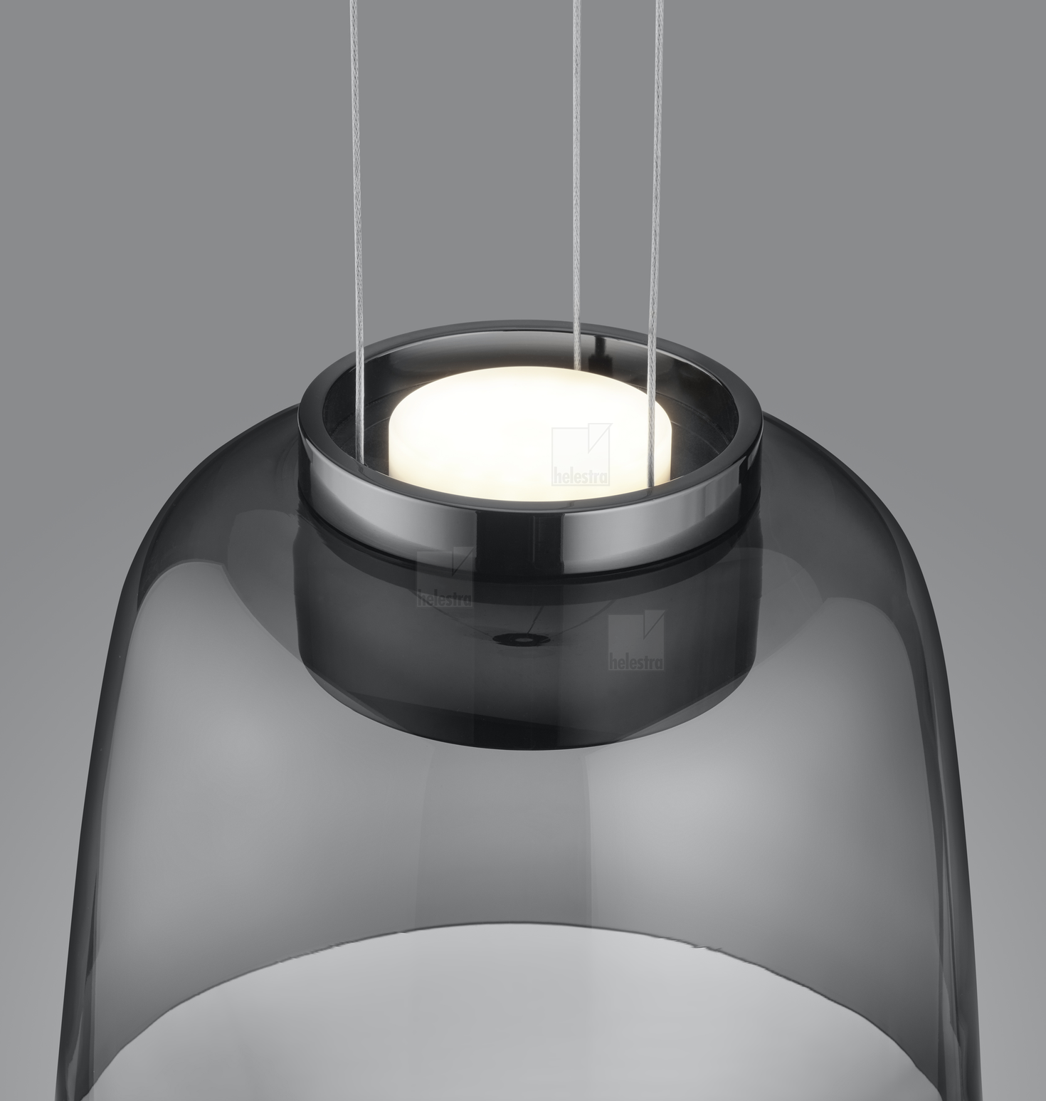 Helestra ROMO  suspension lumineuse aluminium noir-chrome