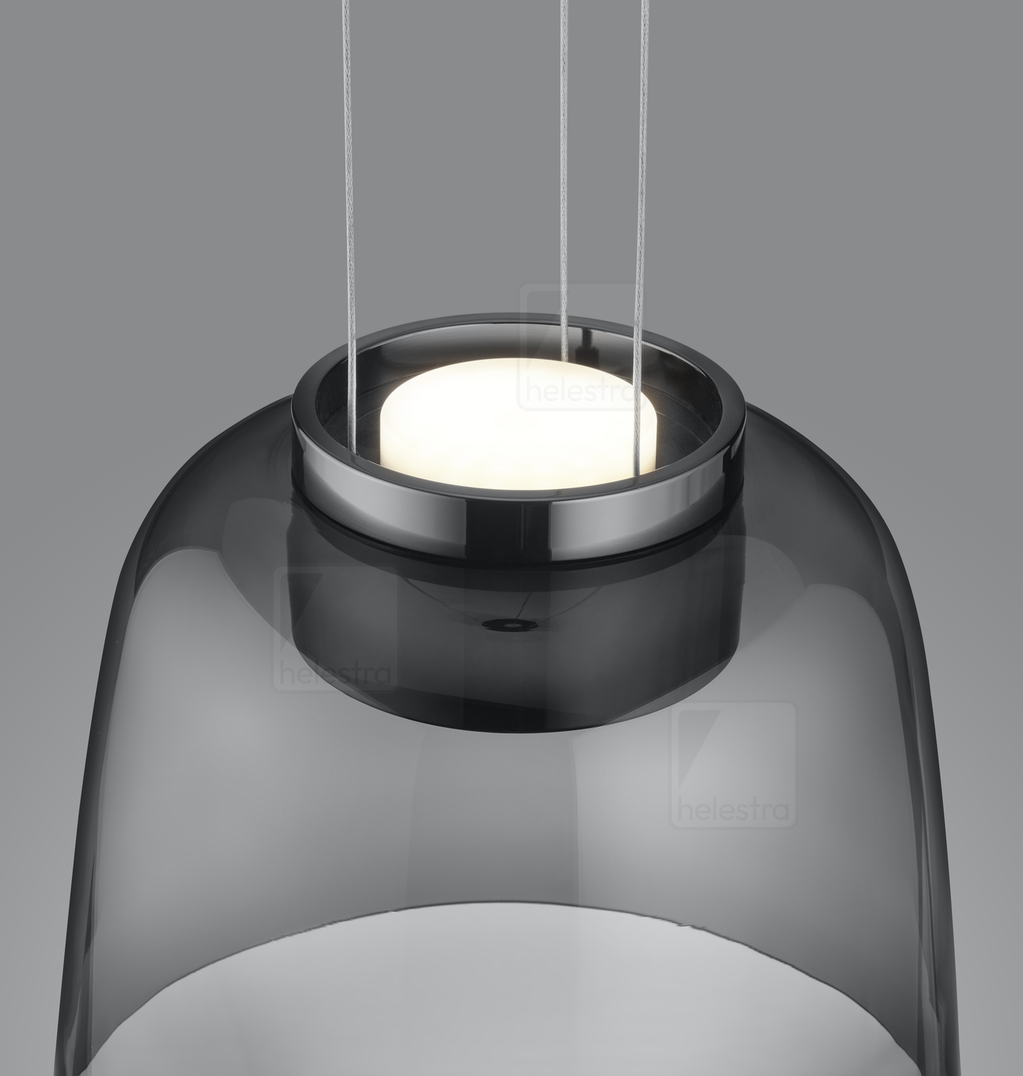 Helestra ROMO  suspension lumineuse aluminium noir-chrome