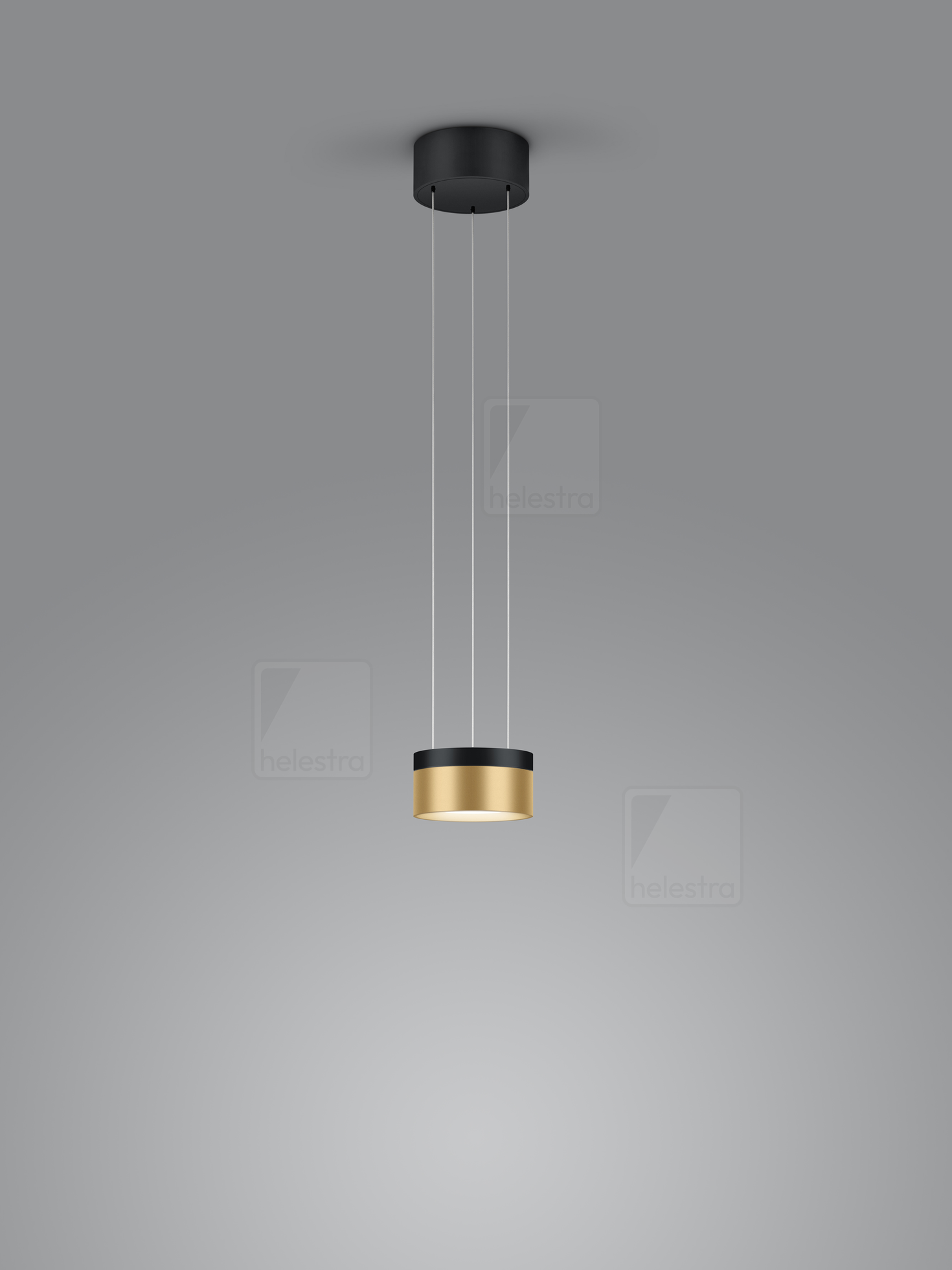 Helestra ROMO  suspension lumineuse aluminium noir - or