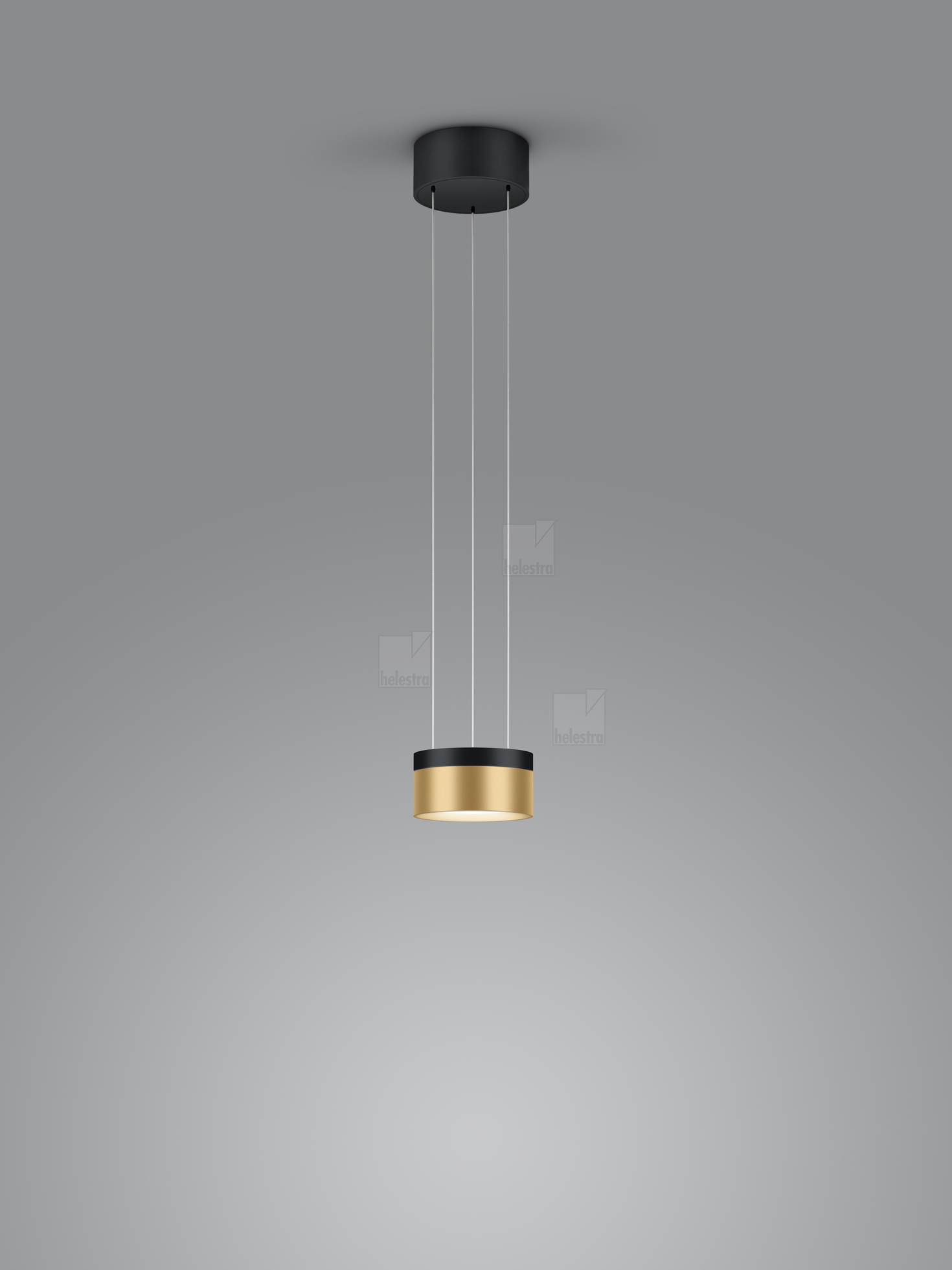 Helestra ROMO  suspension lumineuse aluminium noir - or