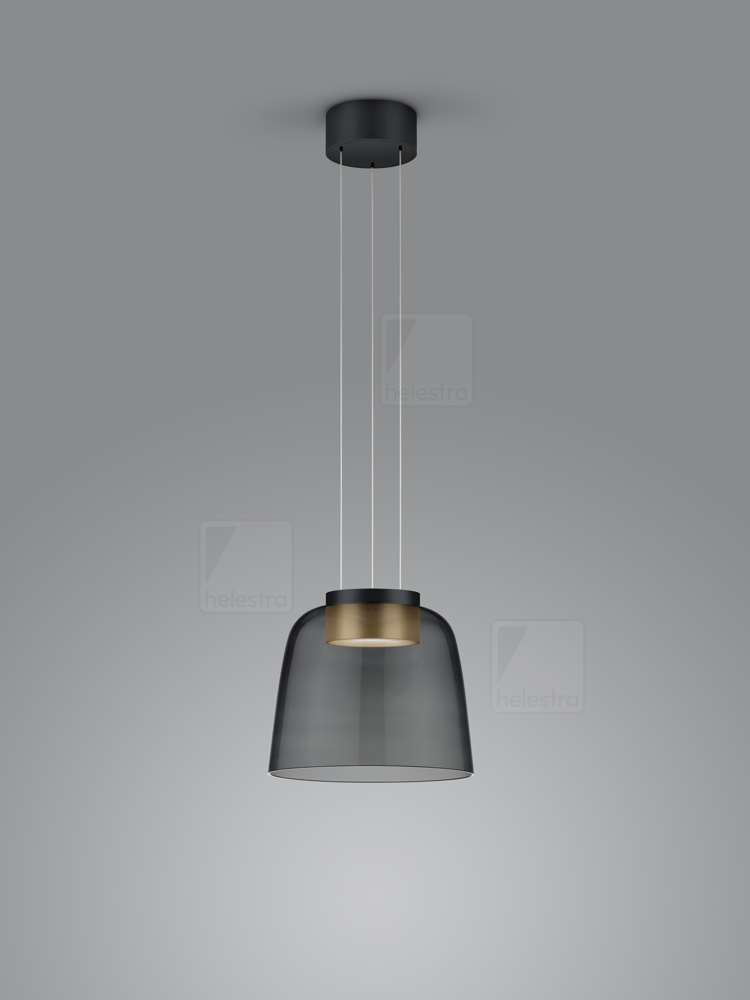 Helestra ROMO  suspension lumineuse aluminium noir - or
