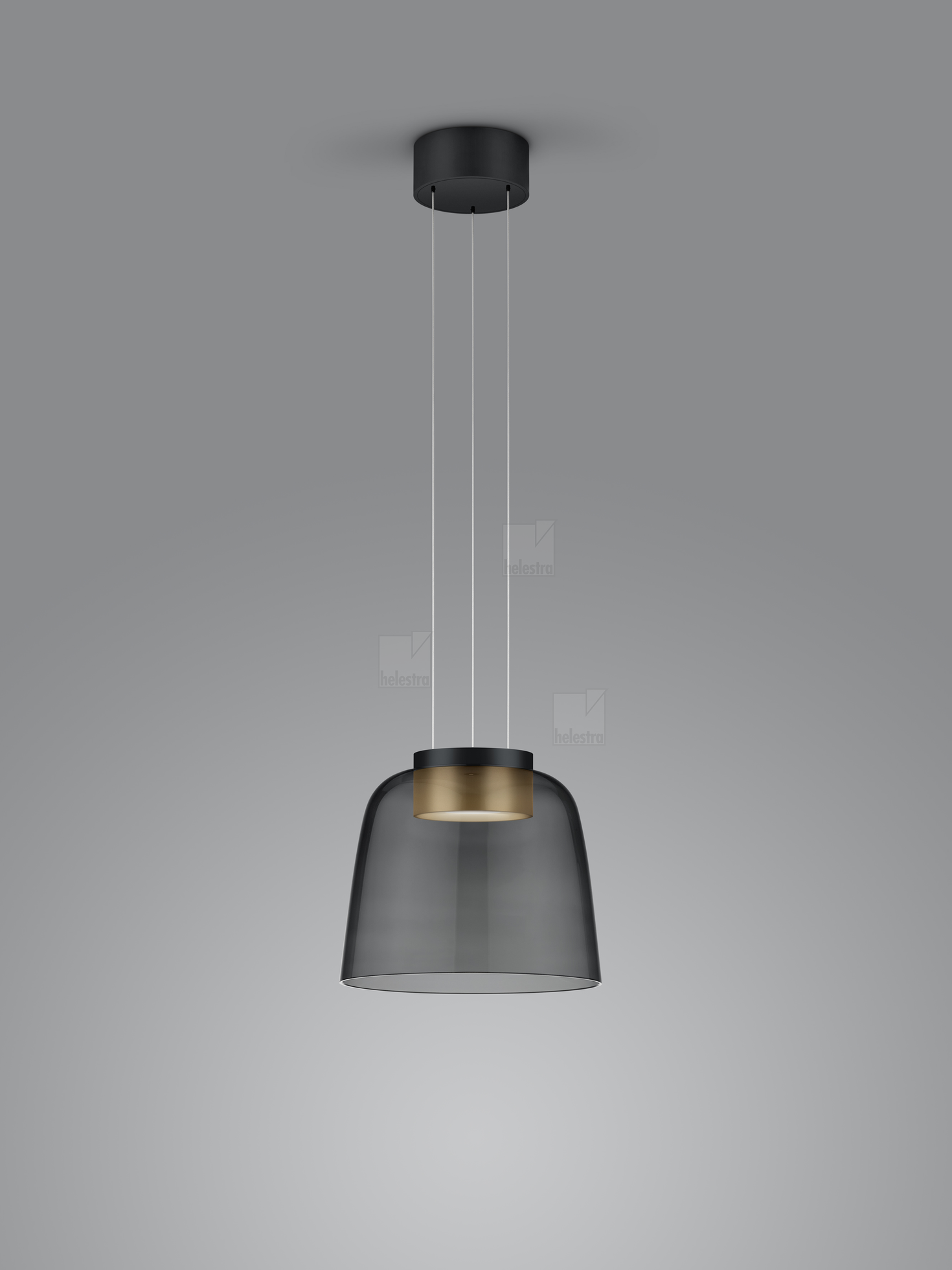 Helestra ROMO  suspension lumineuse aluminium noir - or