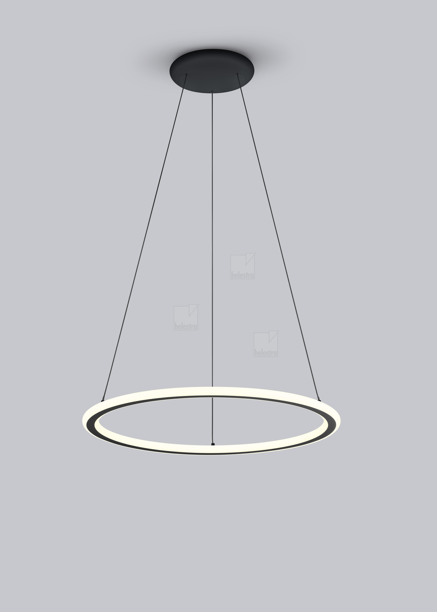 Helestra SAO  suspension lumineuse aluminium noir mat