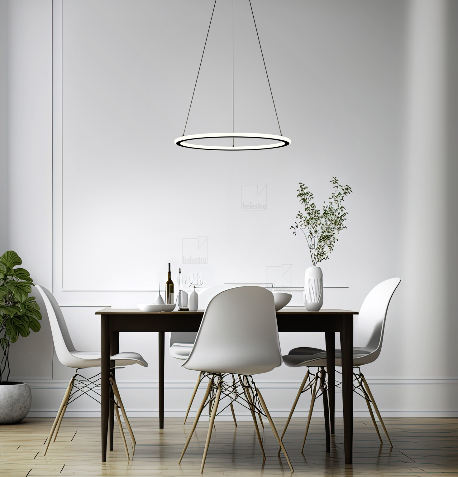 Helestra SAO  suspension lumineuse aluminium noir mat