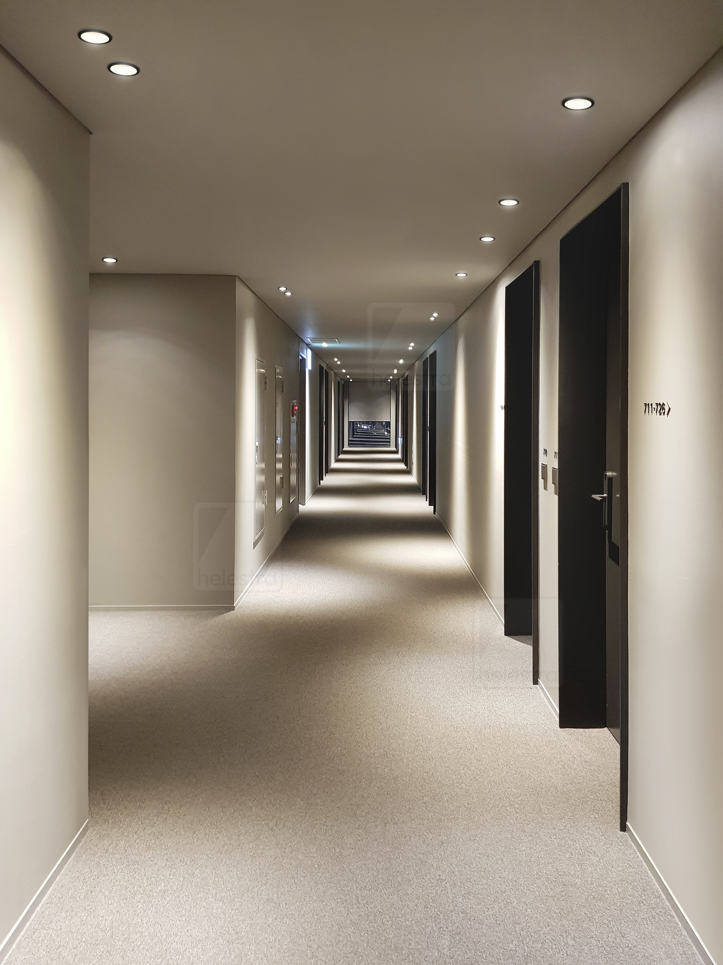 Helestra TUDO  recessed ceiling luminaire aluminium mat white