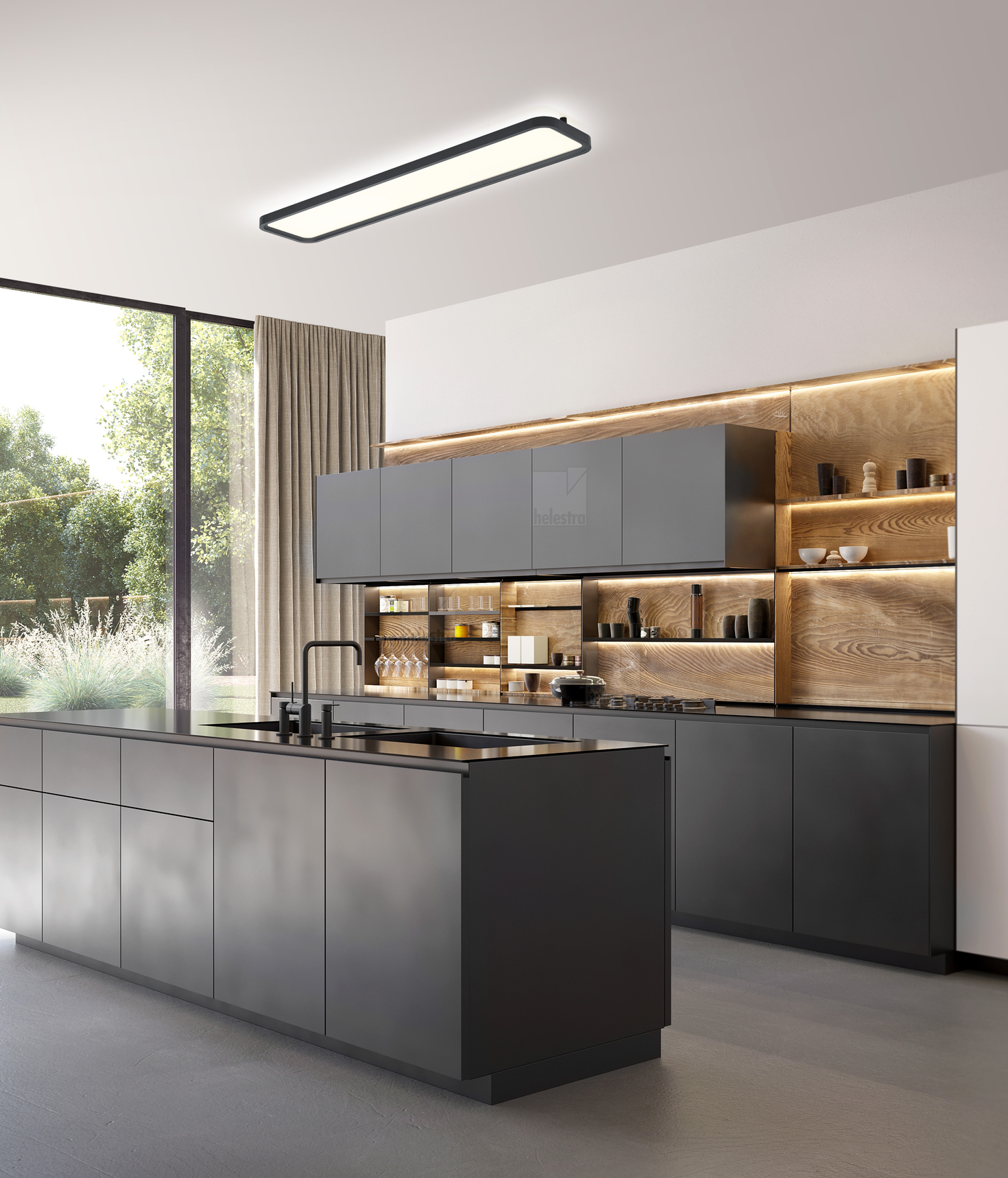 Helestra VIRTO  Plafonnier aluminium noir mat