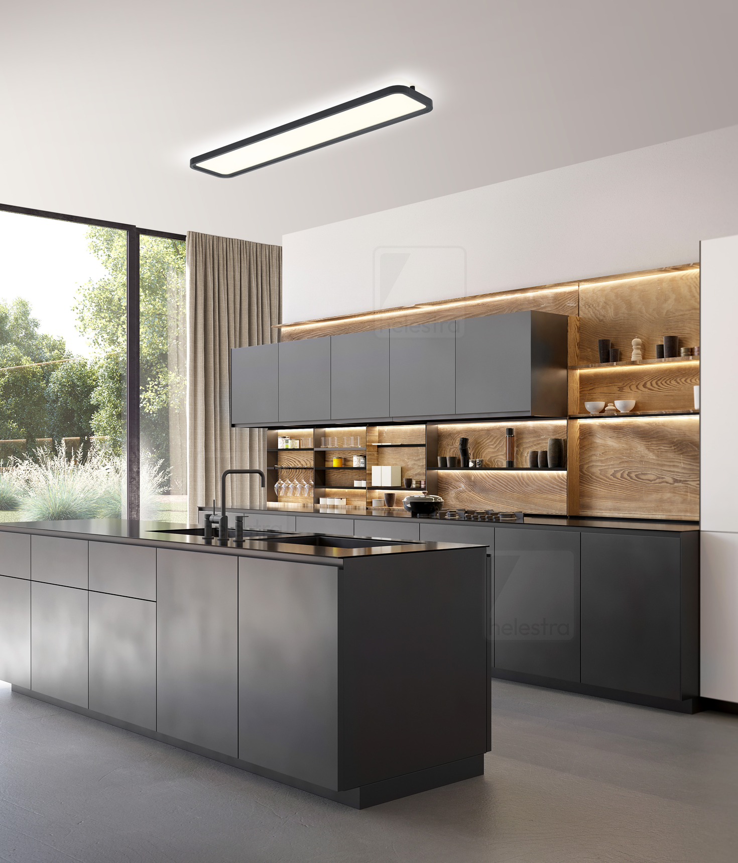 Helestra VIRTO  ceiling luminaire aluminium mat black