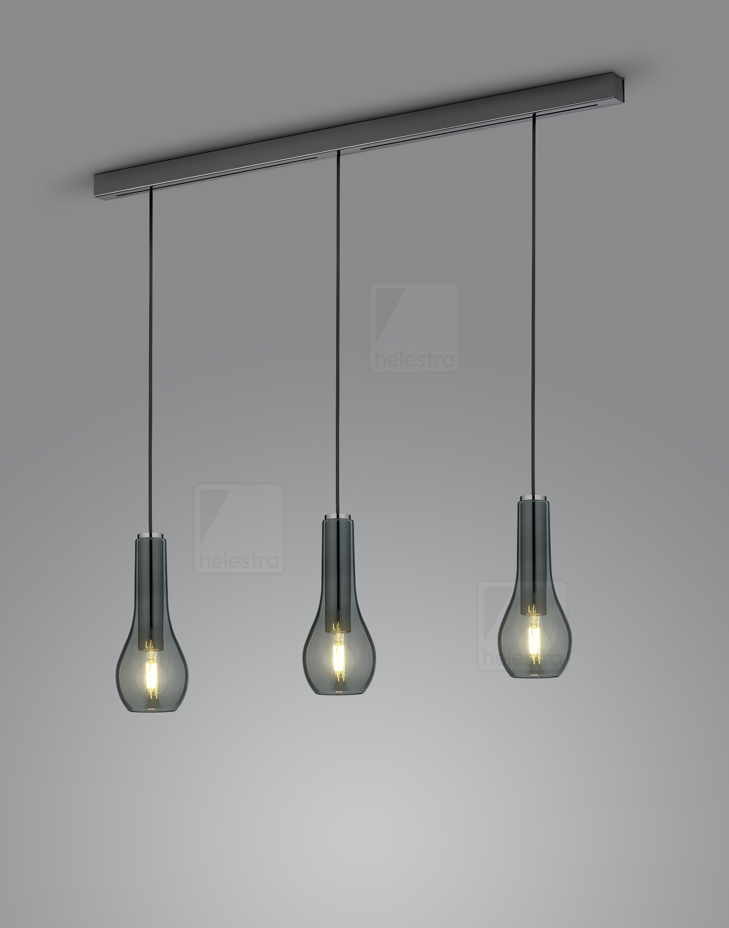 Helestra ZAYA  Pendelleuchte Aluminium schwarzchrom