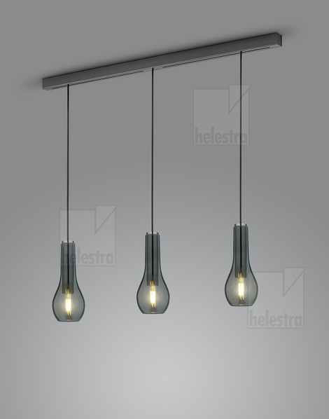 Helestra ZAYA  pendant luminaire aluminium schwarzchrom