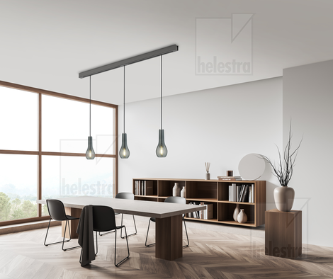 Helestra ZAYA  pendant luminaire aluminium schwarzchrom