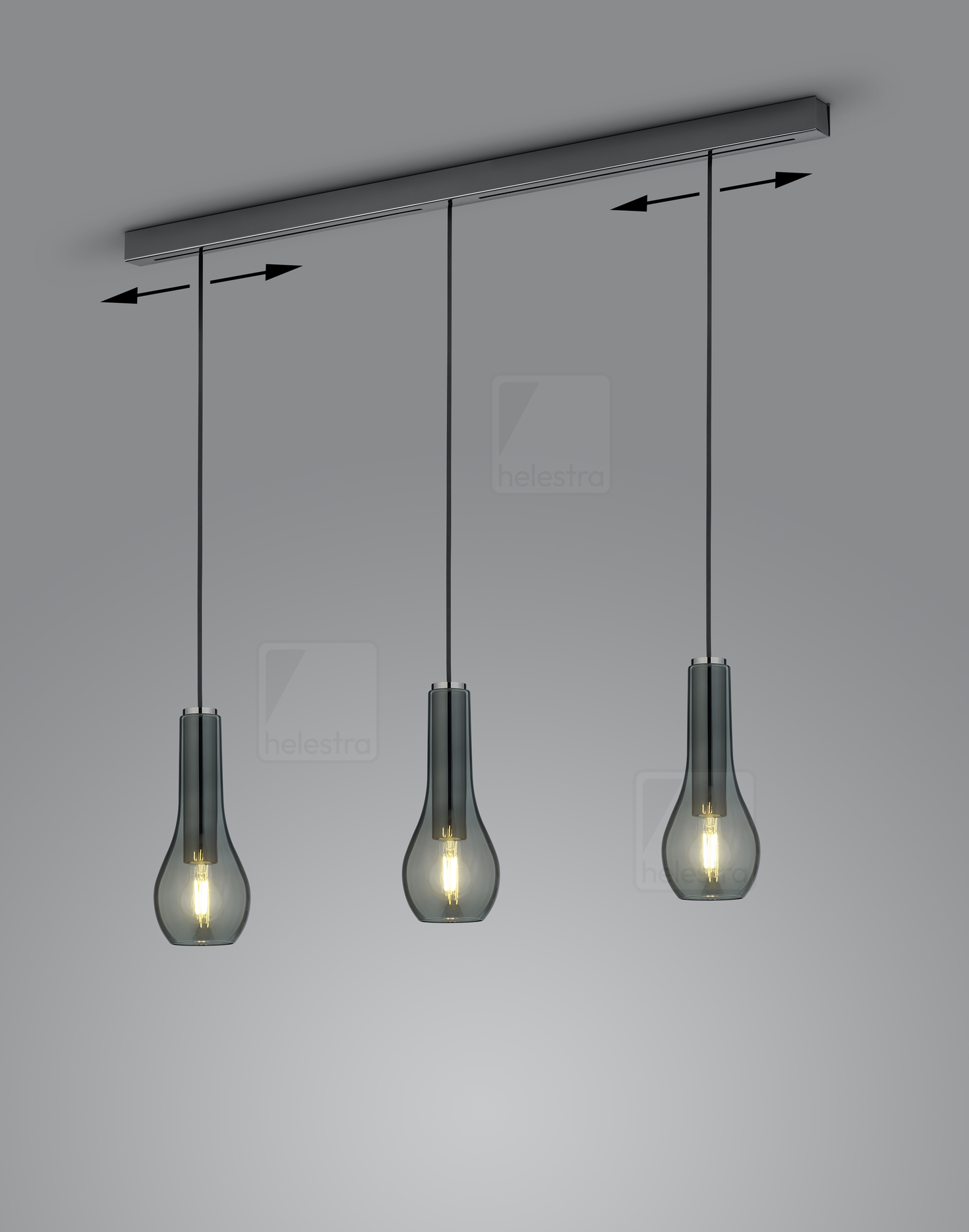 Helestra ZAYA  Pendelleuchte Aluminium schwarzchrom