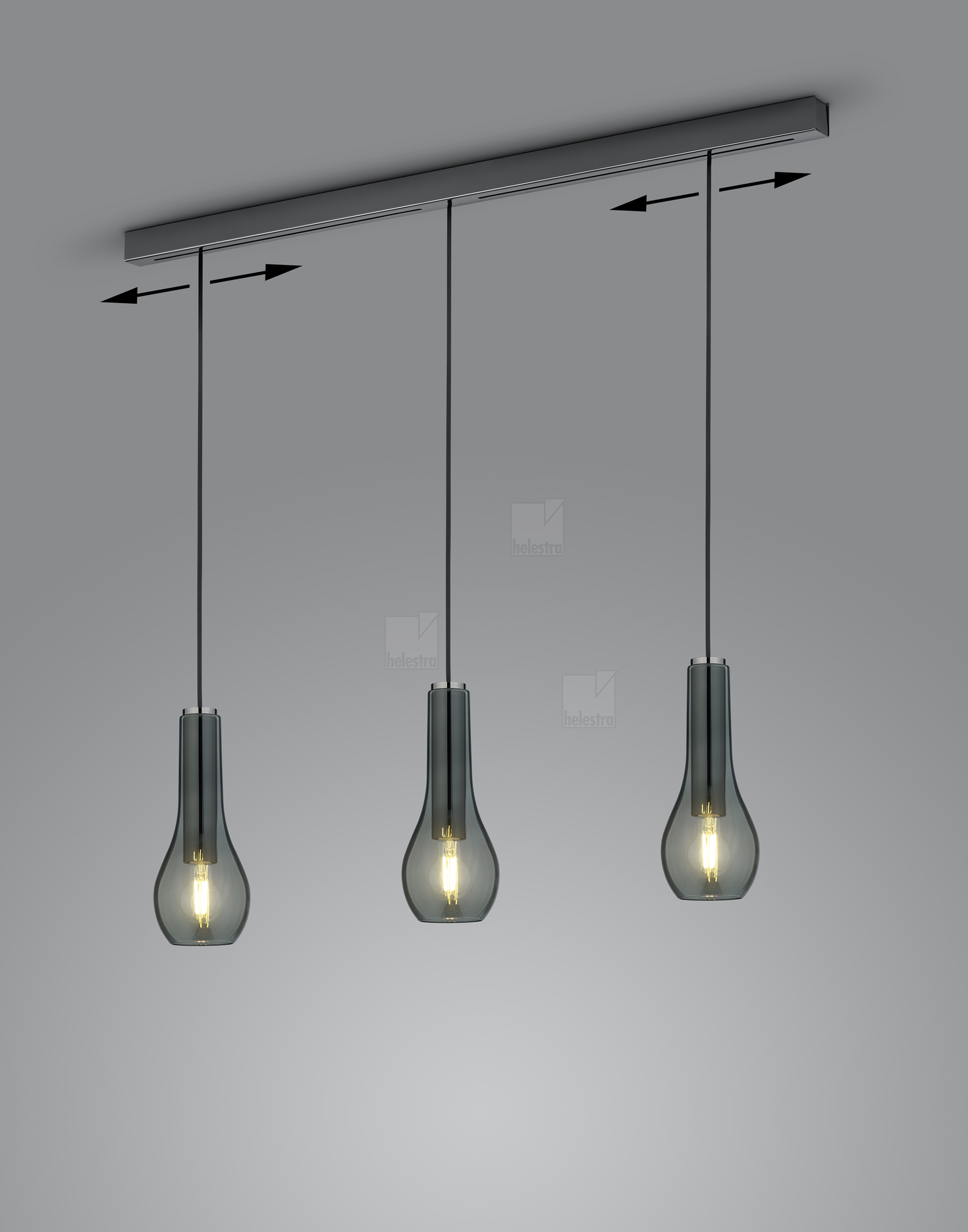 Helestra ZAYA  pendant luminaire aluminium black chrome