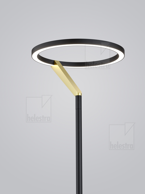 Helestra CHAZ  lampadaire aluminium noir - or