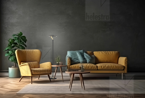 Helestra CHAZ  lampadaire aluminium noir - or