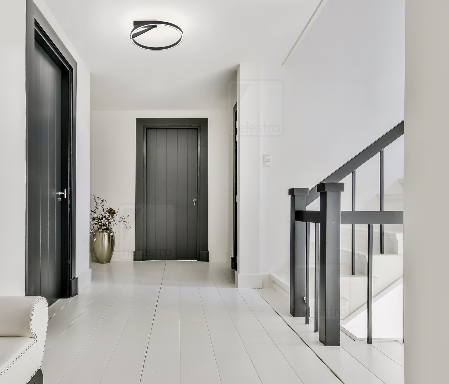 Helestra CHAZ  ceiling luminaire aluminium mat black