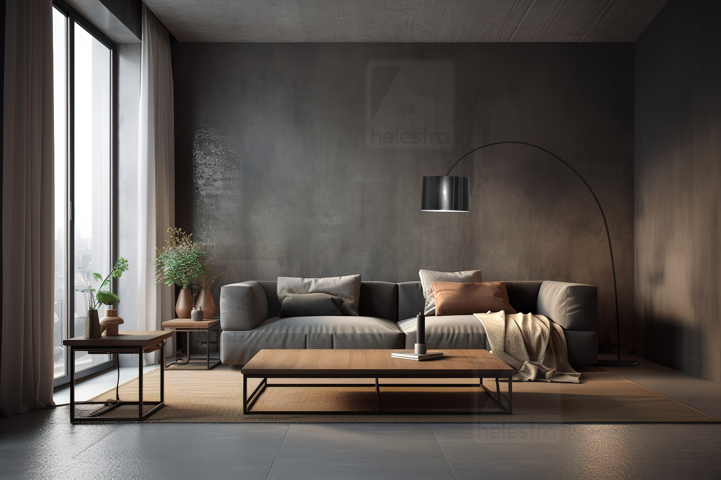 Helestra ROXX  floor luminaire steel black