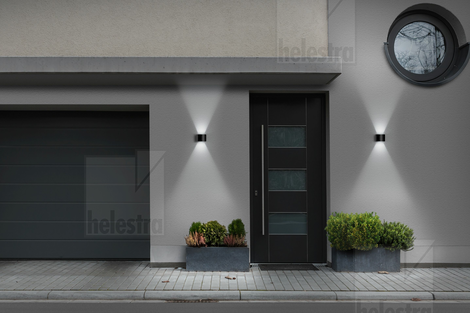 Helestra SIRI44-R  Wandleuchte Aluminium mattschwarz