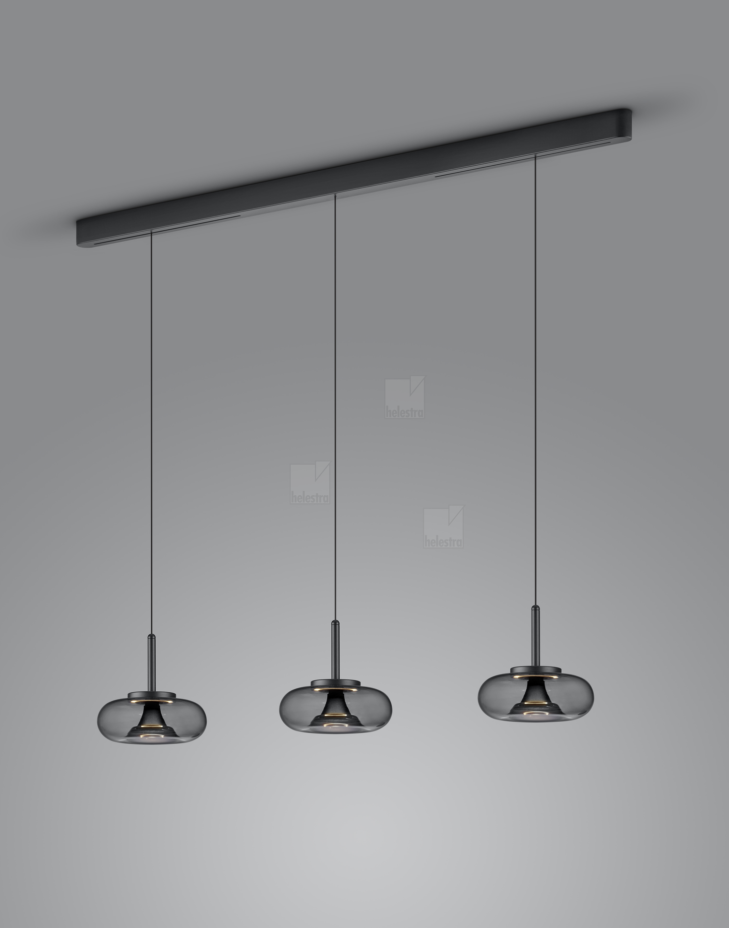 Helestra CLAIR  pendant luminaire aluminium mat black