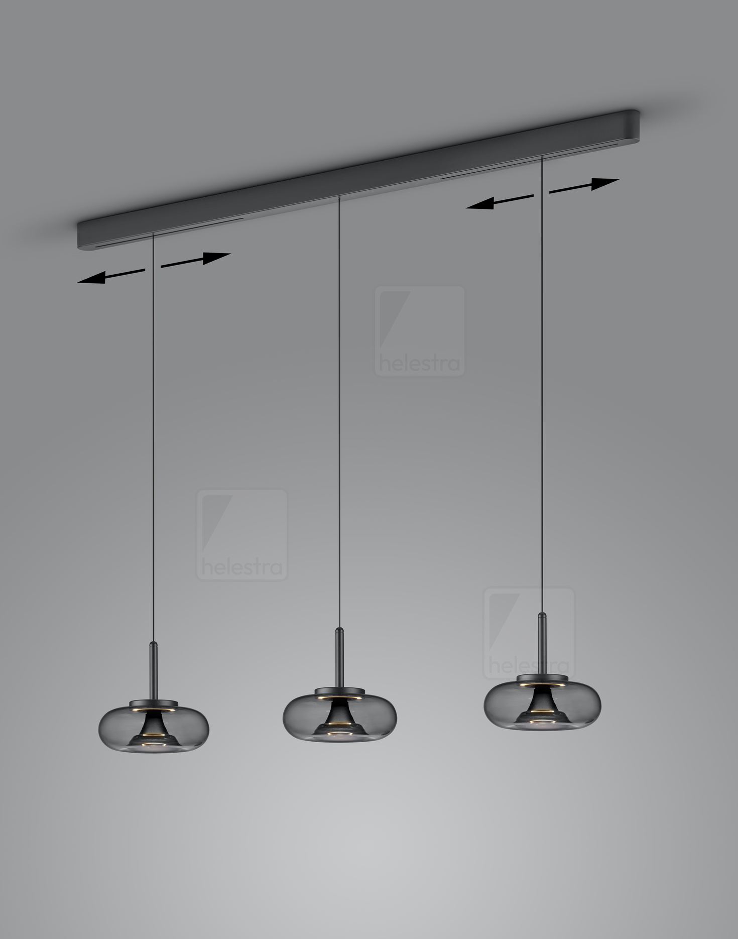 Helestra CLAIR  pendant luminaire aluminium mat black