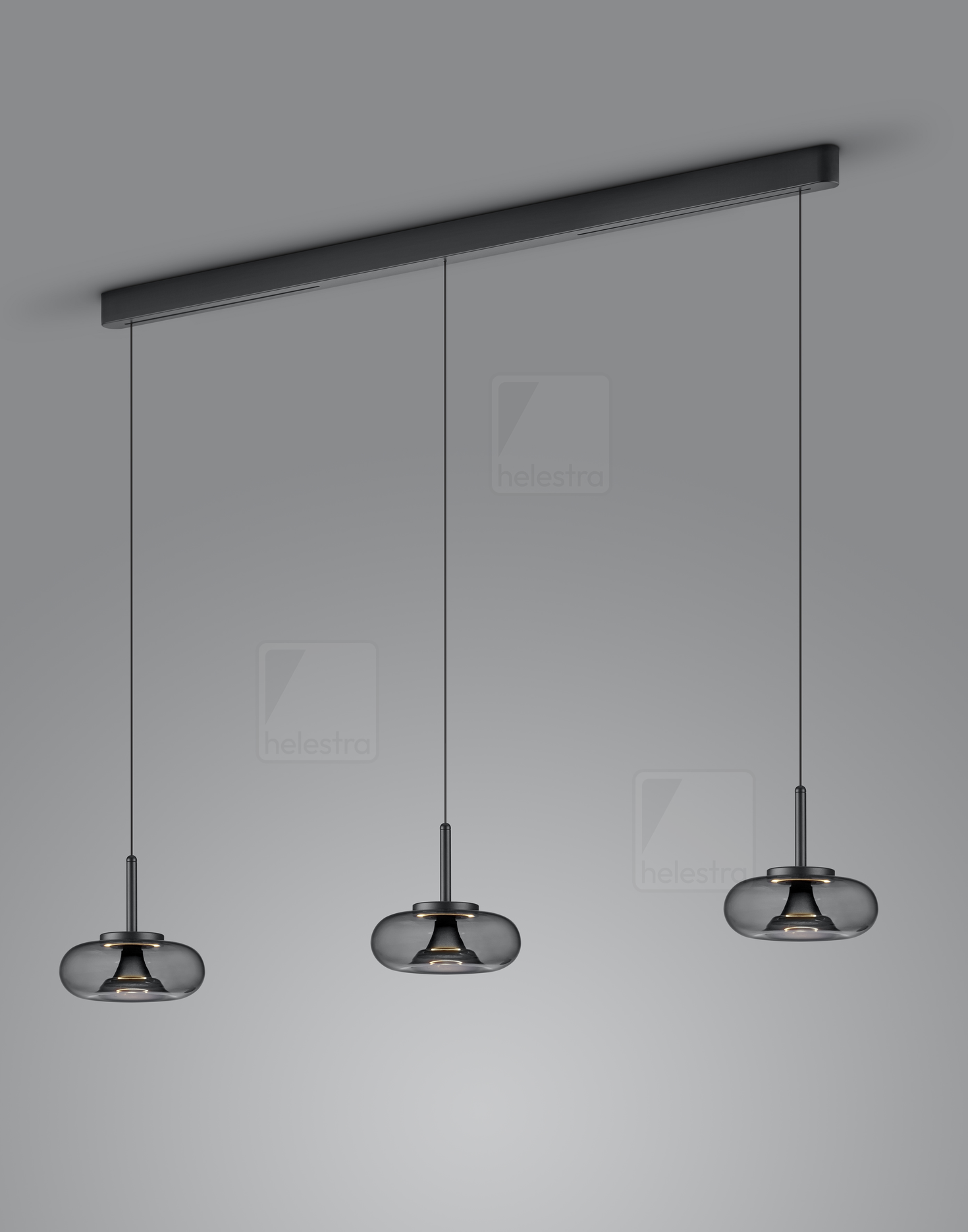 Helestra CLAIR  pendant luminaire aluminium mat black