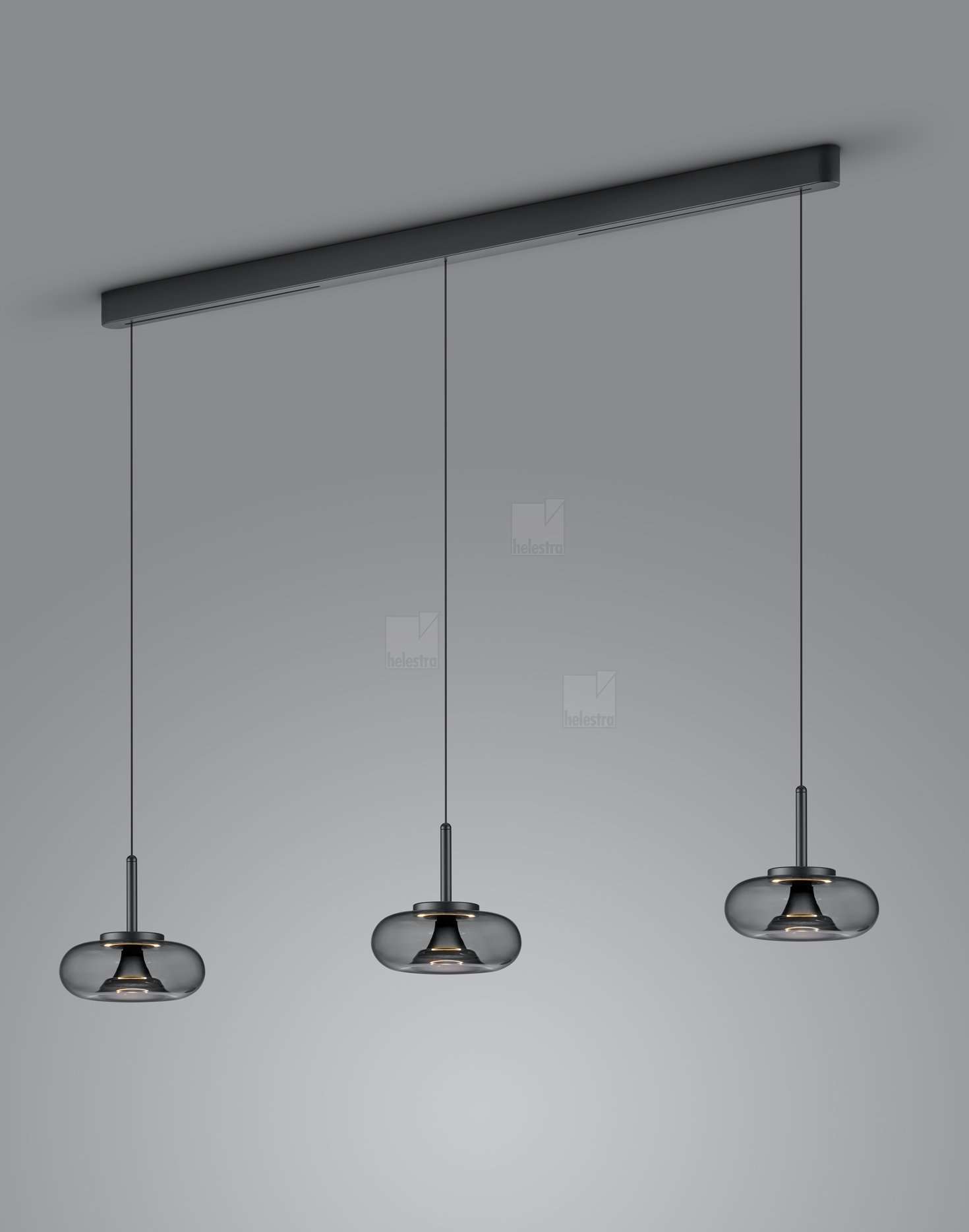 Helestra CLAIR  pendant luminaire aluminium mat black