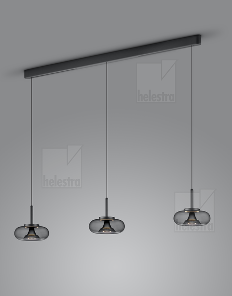 Helestra CLAIR  pendant luminaire aluminium mat black