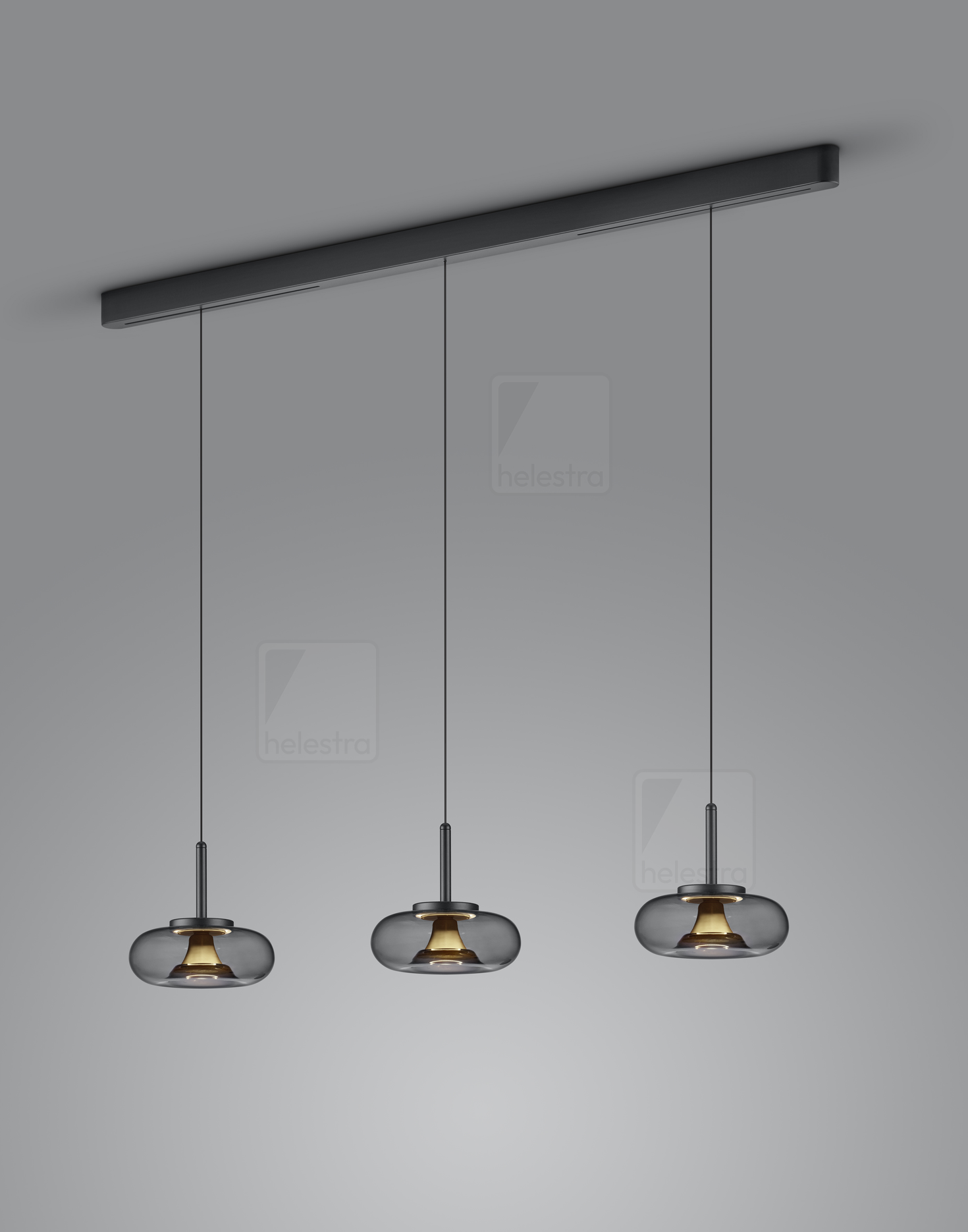 Helestra CLAIR  pendant luminaire aluminium black -gold