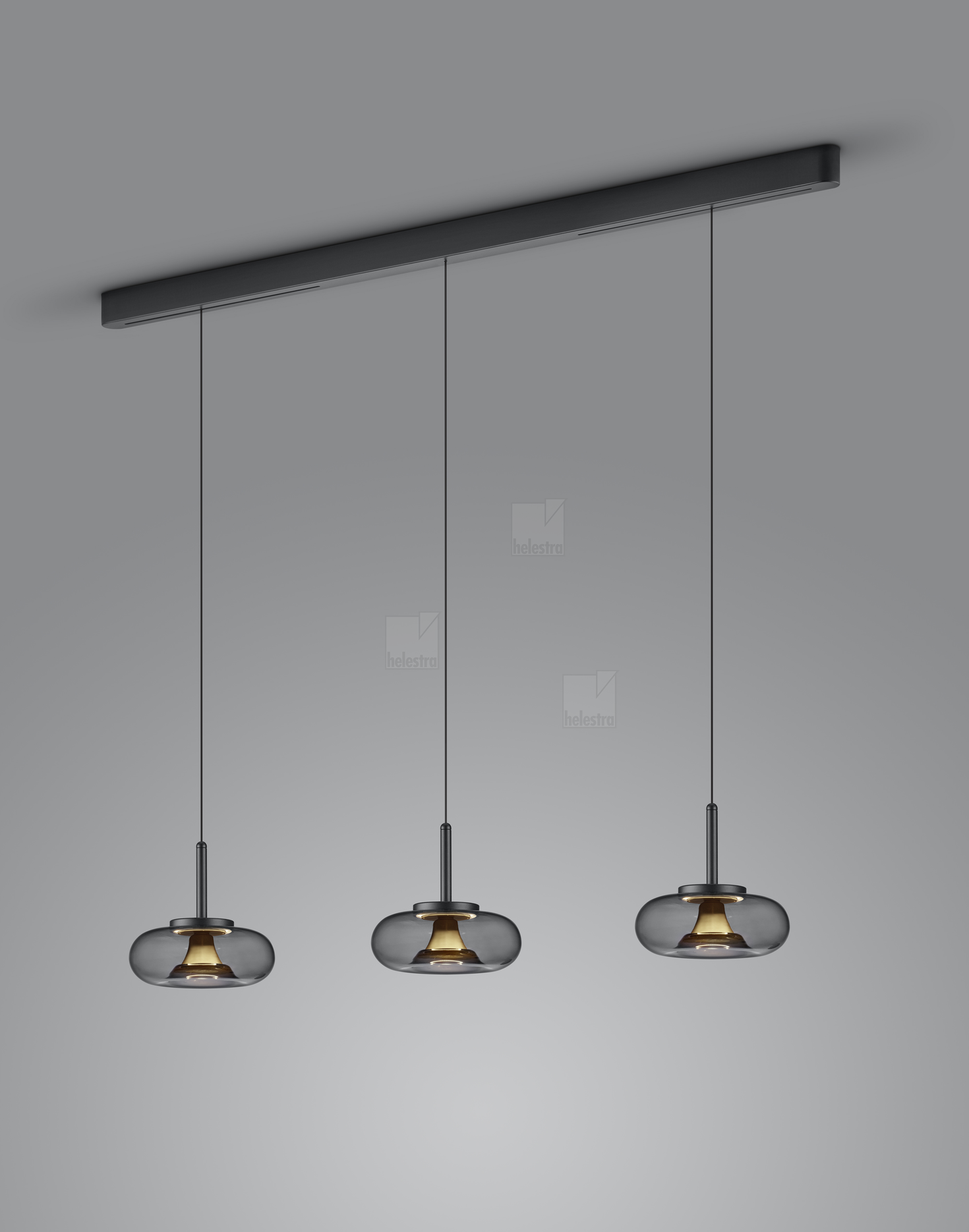 Helestra CLAIR  pendant luminaire aluminium black -gold