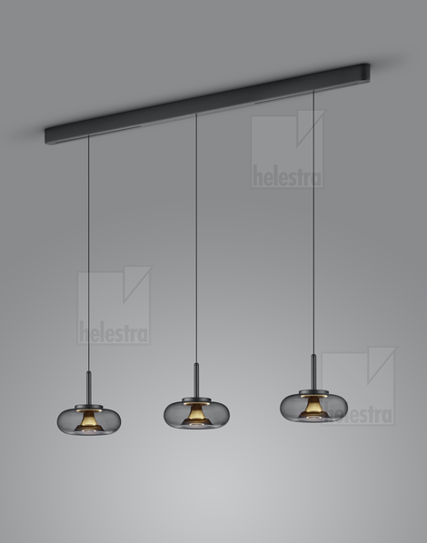 Helestra CLAIR  Pendelleuchte Aluminium schwarz - gold