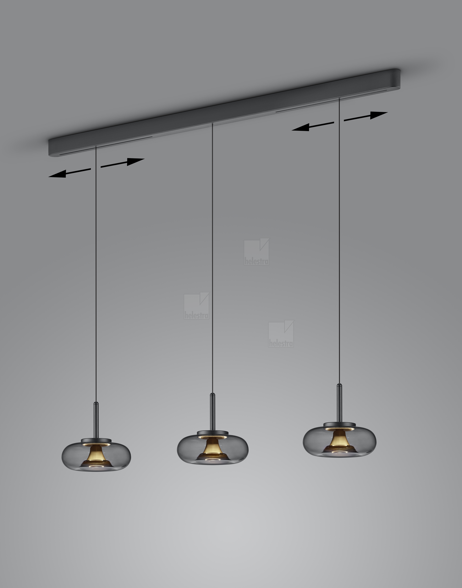 Helestra CLAIR  pendant luminaire aluminium black -gold