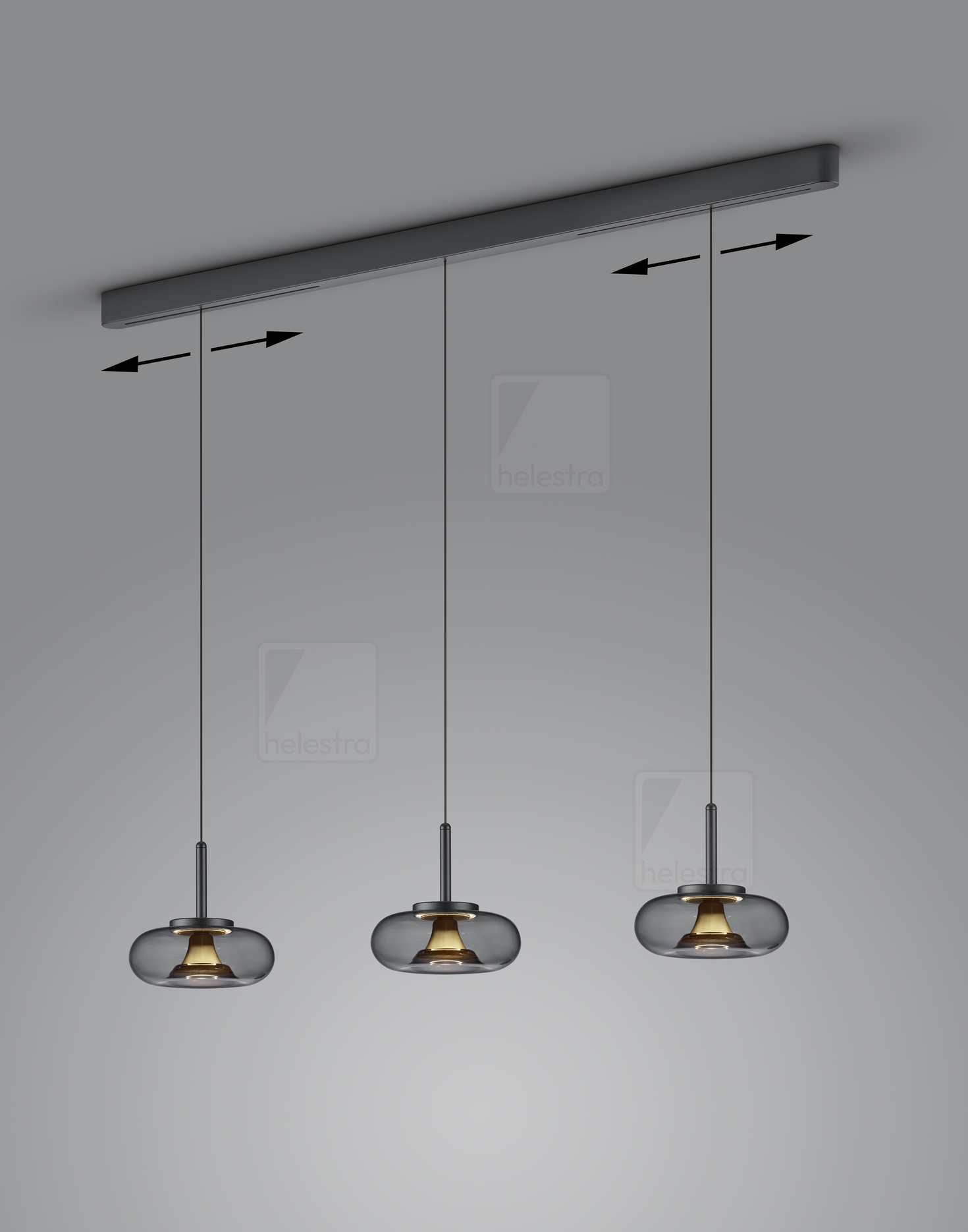 Helestra CLAIR  pendant luminaire aluminium black -gold