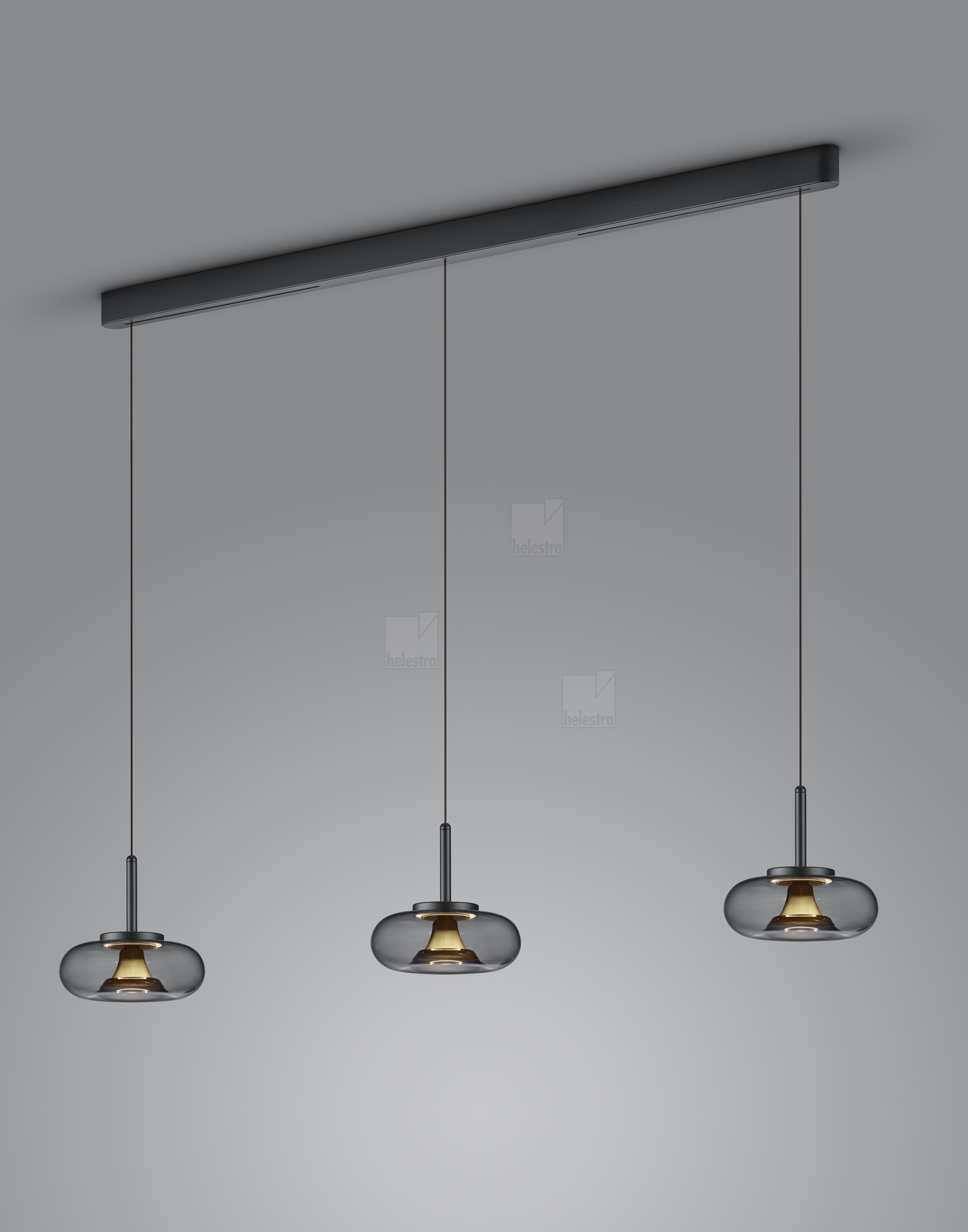 Helestra CLAIR  pendant luminaire aluminium black -gold