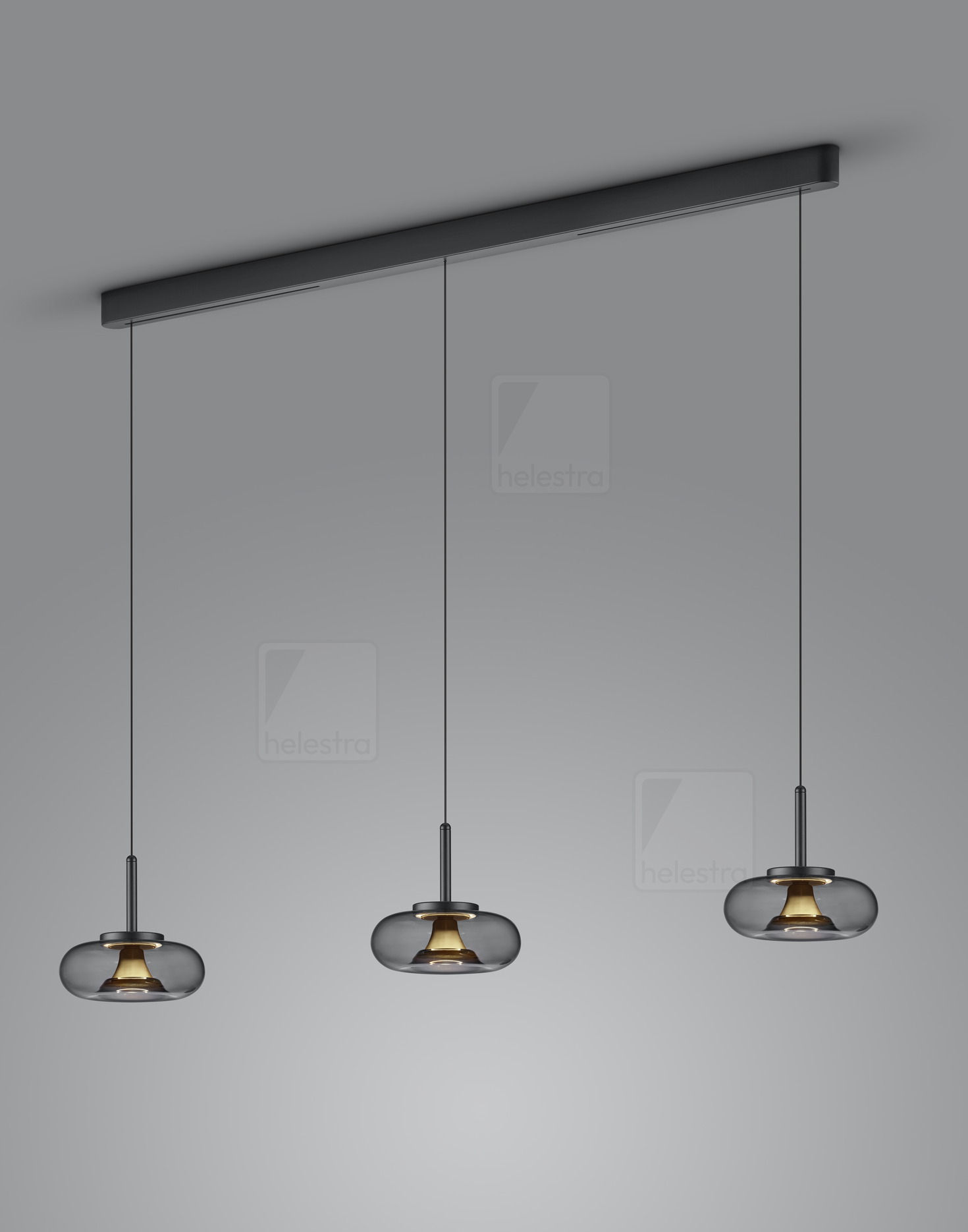Helestra CLAIR  pendant luminaire aluminium black -gold
