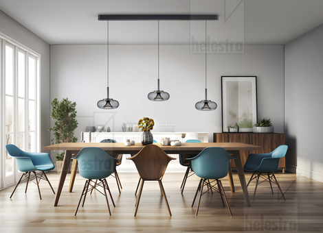 Helestra CLAIR  Pendelleuchte Aluminium mattschwarz