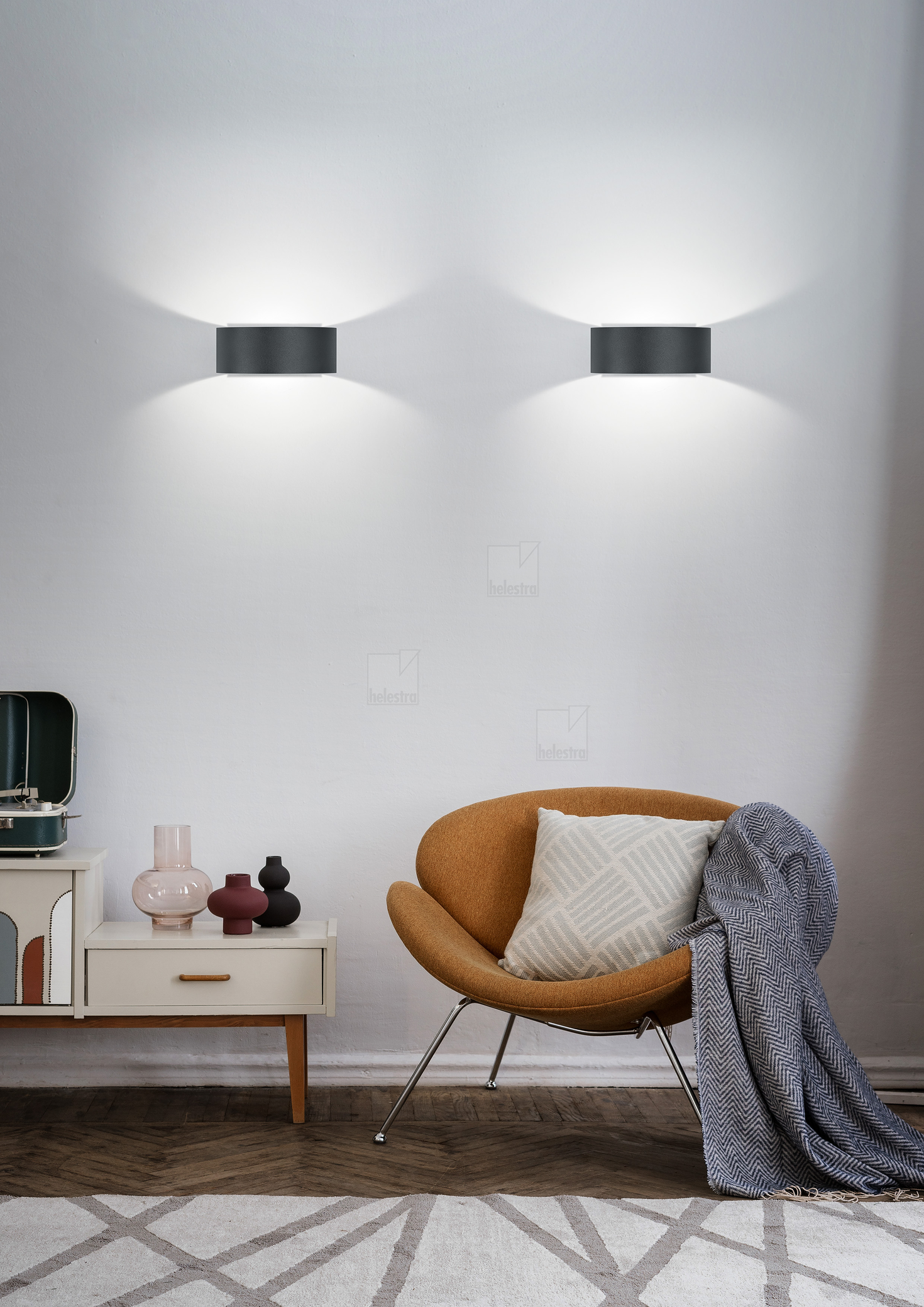 Helestra FOSCA  Wandleuchte Aluminium mattschwarz