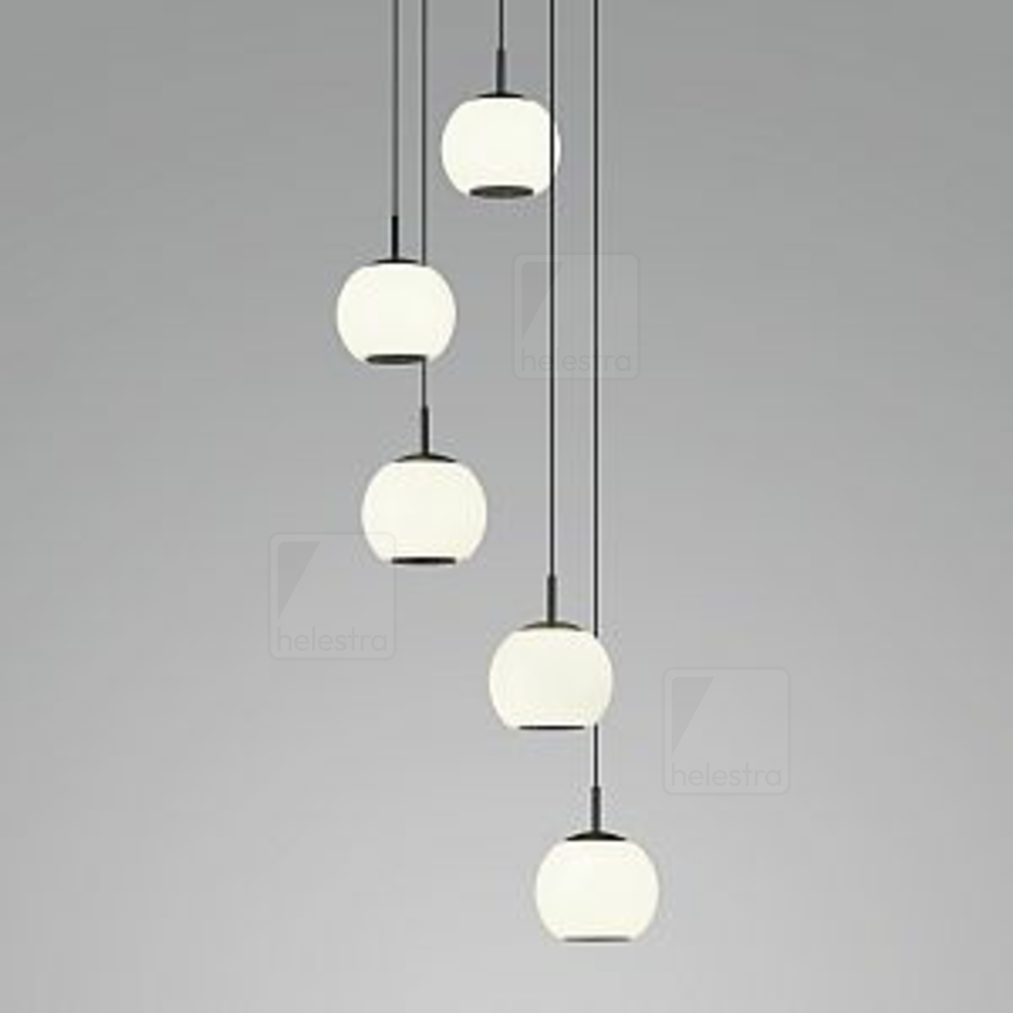 Helestra BONO  suspension lumineuse aluminium noir mat