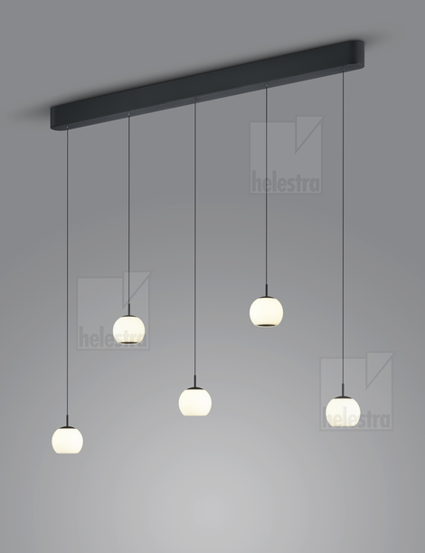 Helestra BONO  Pendelleuchte Aluminium mattschwarz