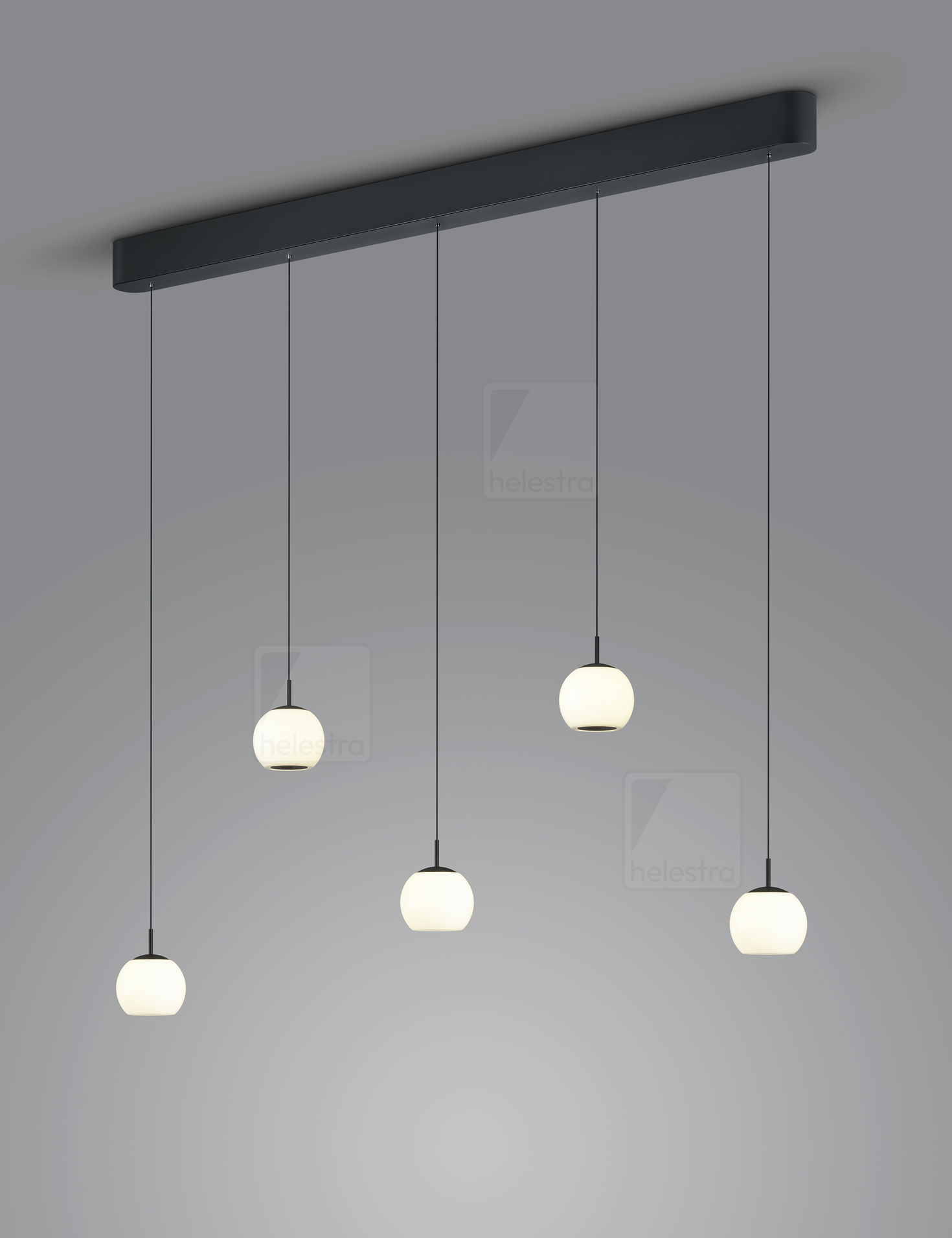 Helestra BONO  suspension lumineuse aluminium noir mat