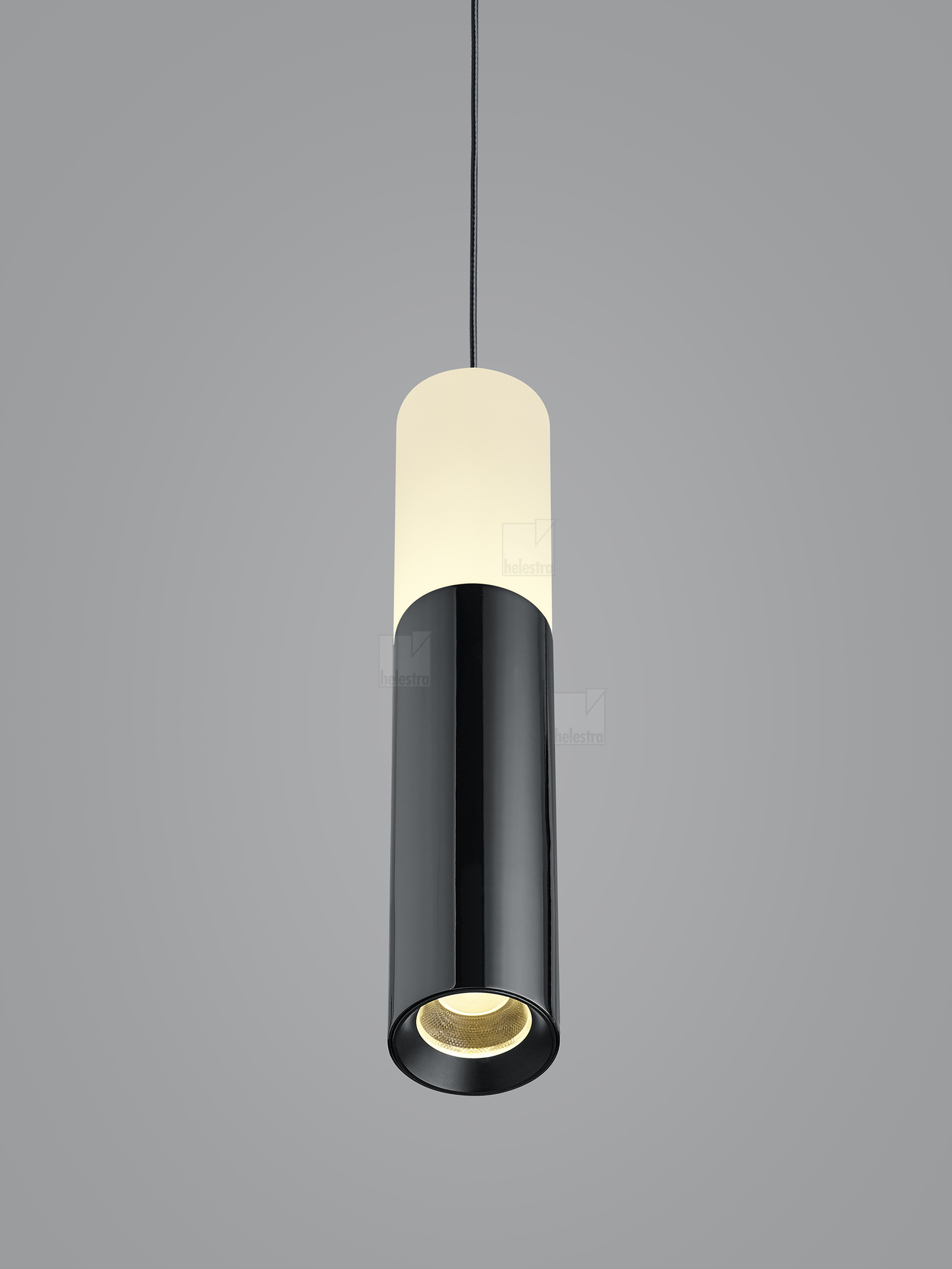 Helestra LIDOS  suspension lumineuse aluminium noir-chrome