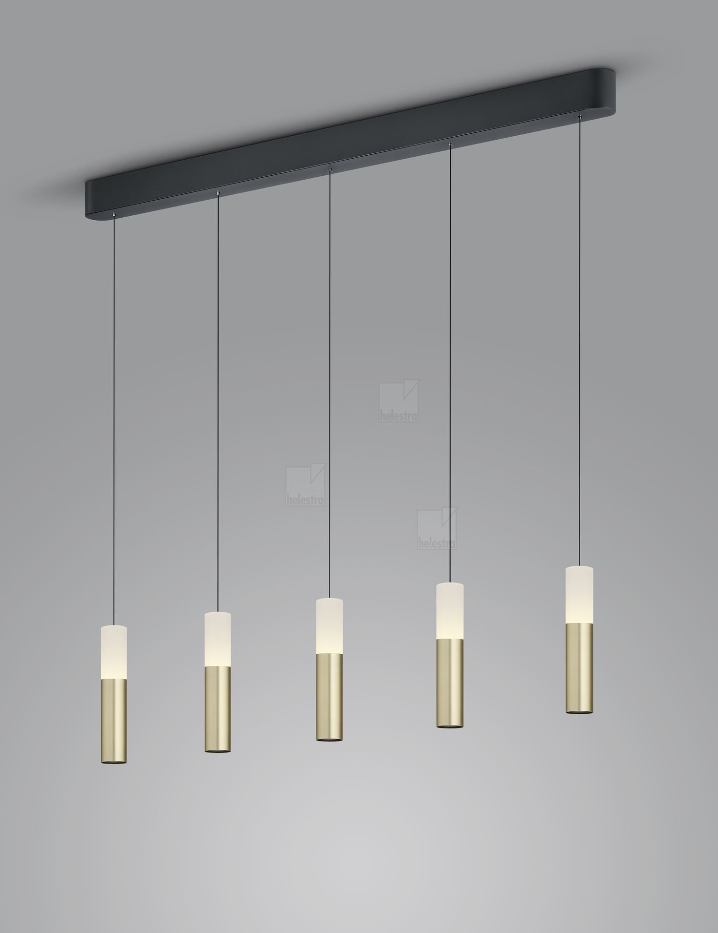 Helestra LIDOS  suspension lumineuse aluminium noir - or