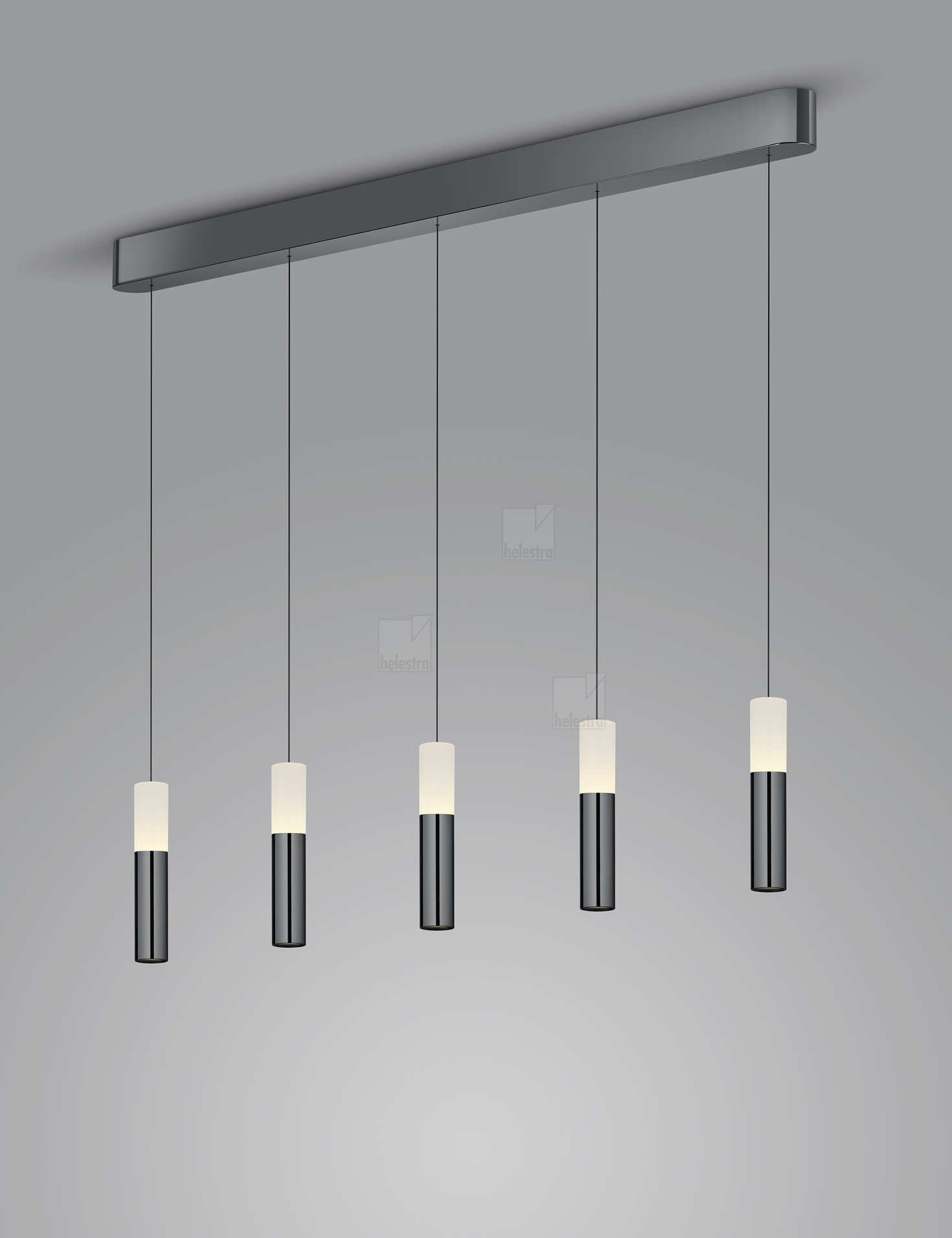 Helestra LIDOS  suspension lumineuse aluminium noir-chrome