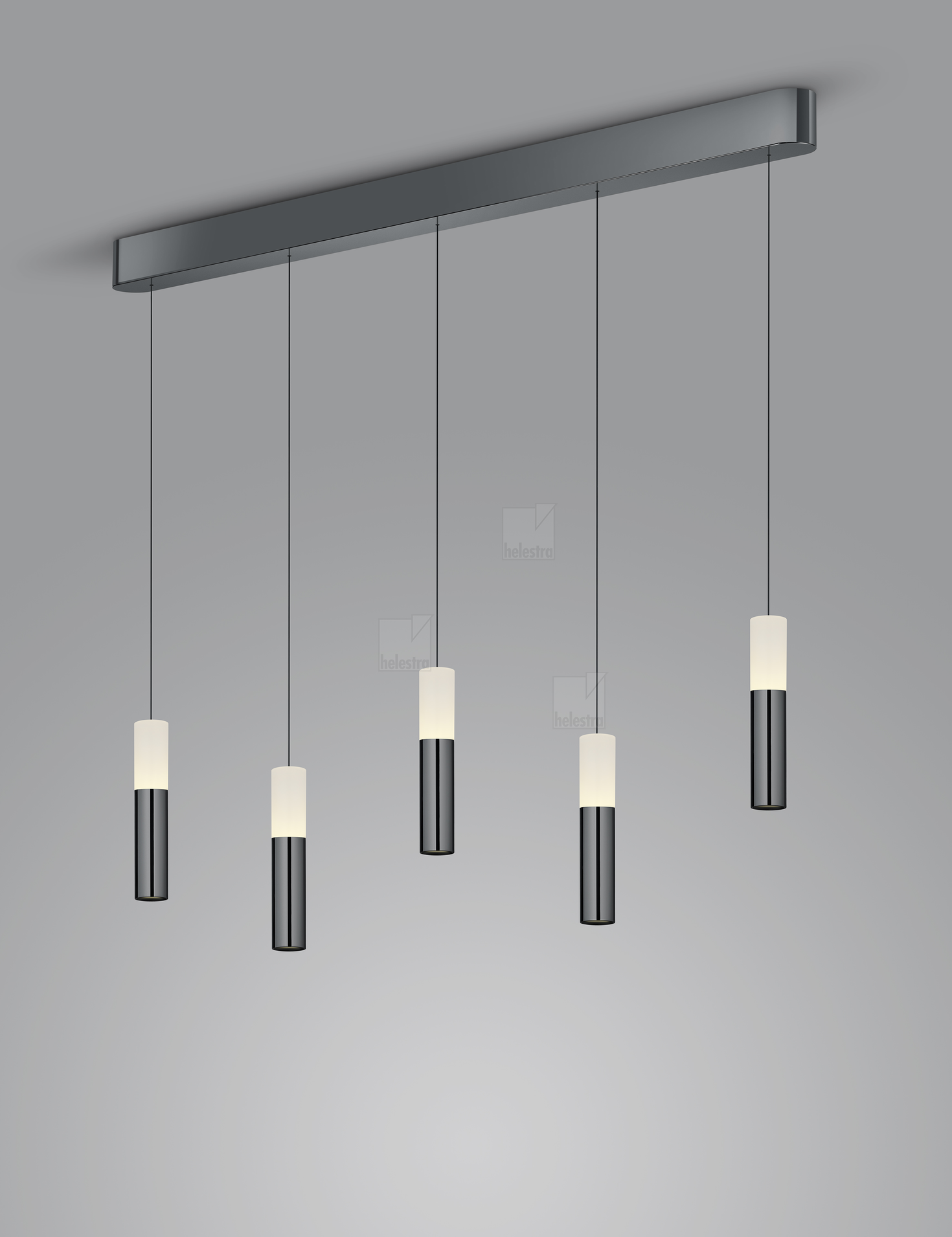 Helestra LIDOS  suspension lumineuse aluminium noir-chrome