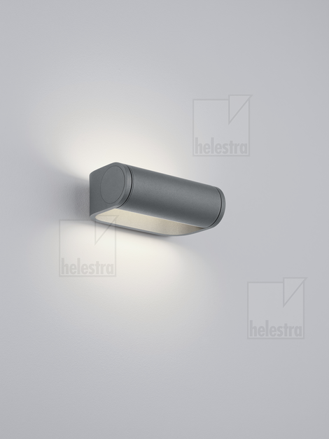 Helestra LUZ44  lampada a parete alluminio grafite