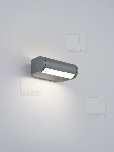 Helestra LUZ44  lampada a parete alluminio grafite