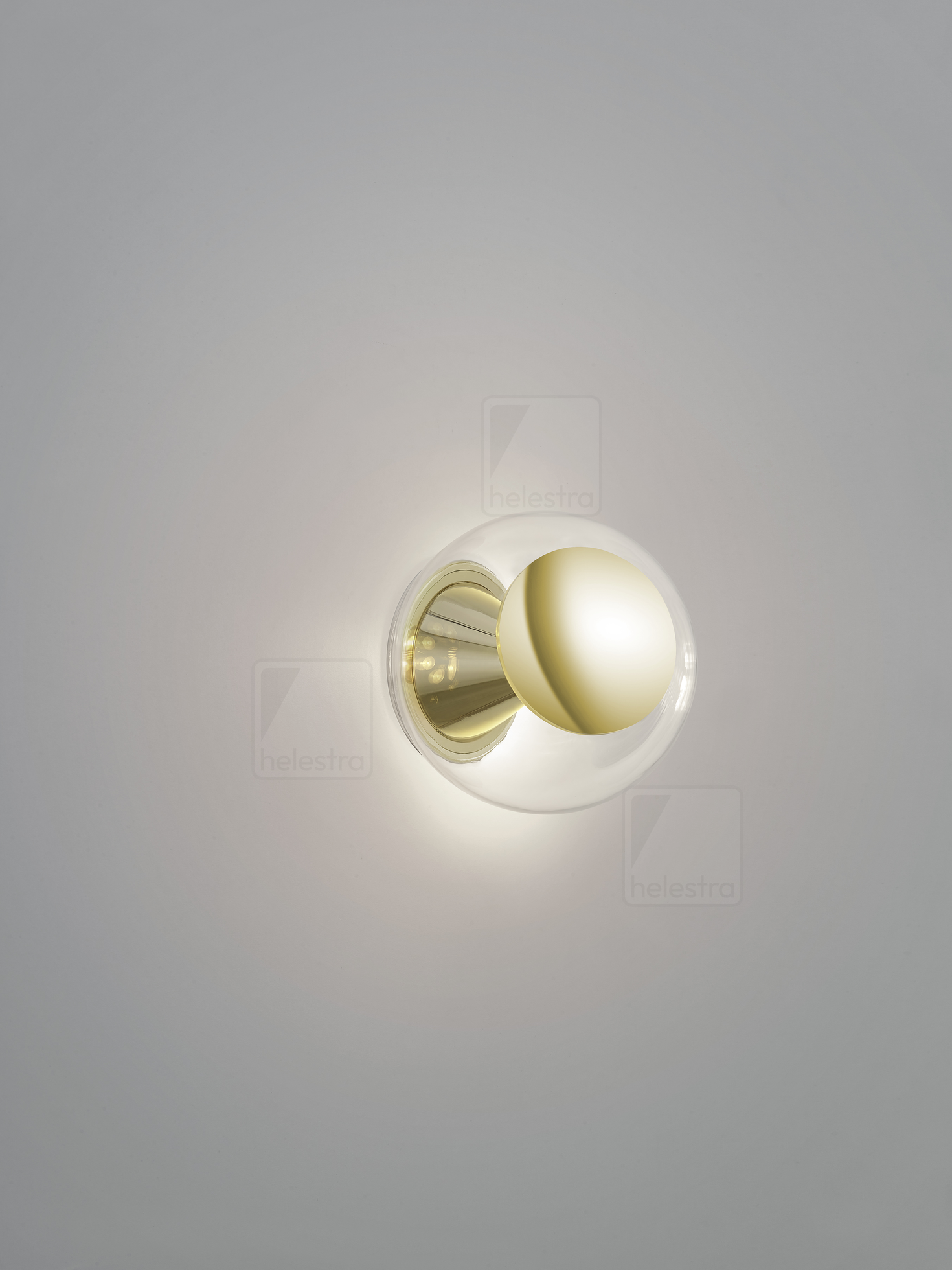 Helestra PINO  Wandleuchte Deckenleuchte Aluminium blankmessing