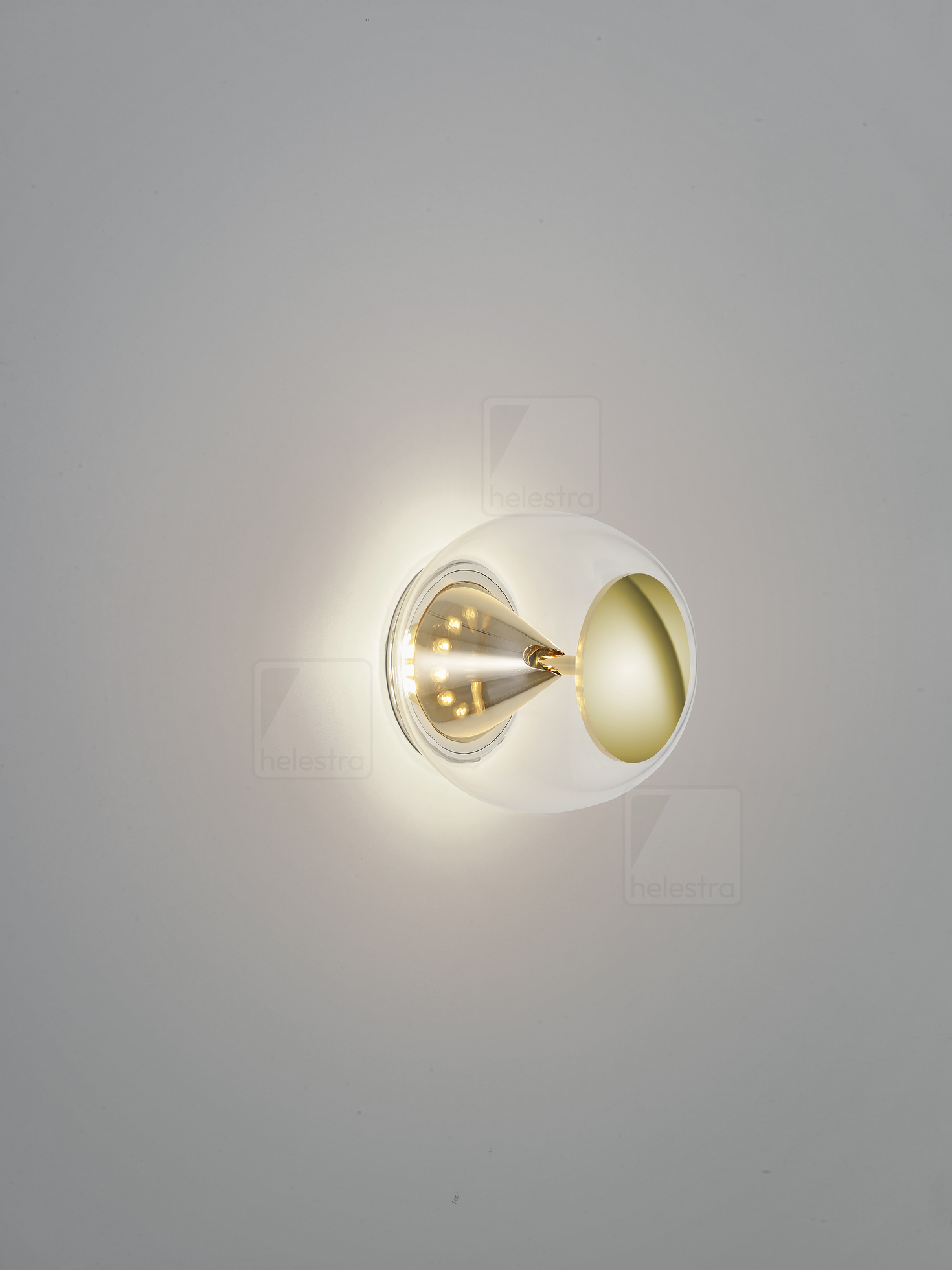 Helestra PINO  Wandleuchte Deckenleuchte Aluminium blankmessing